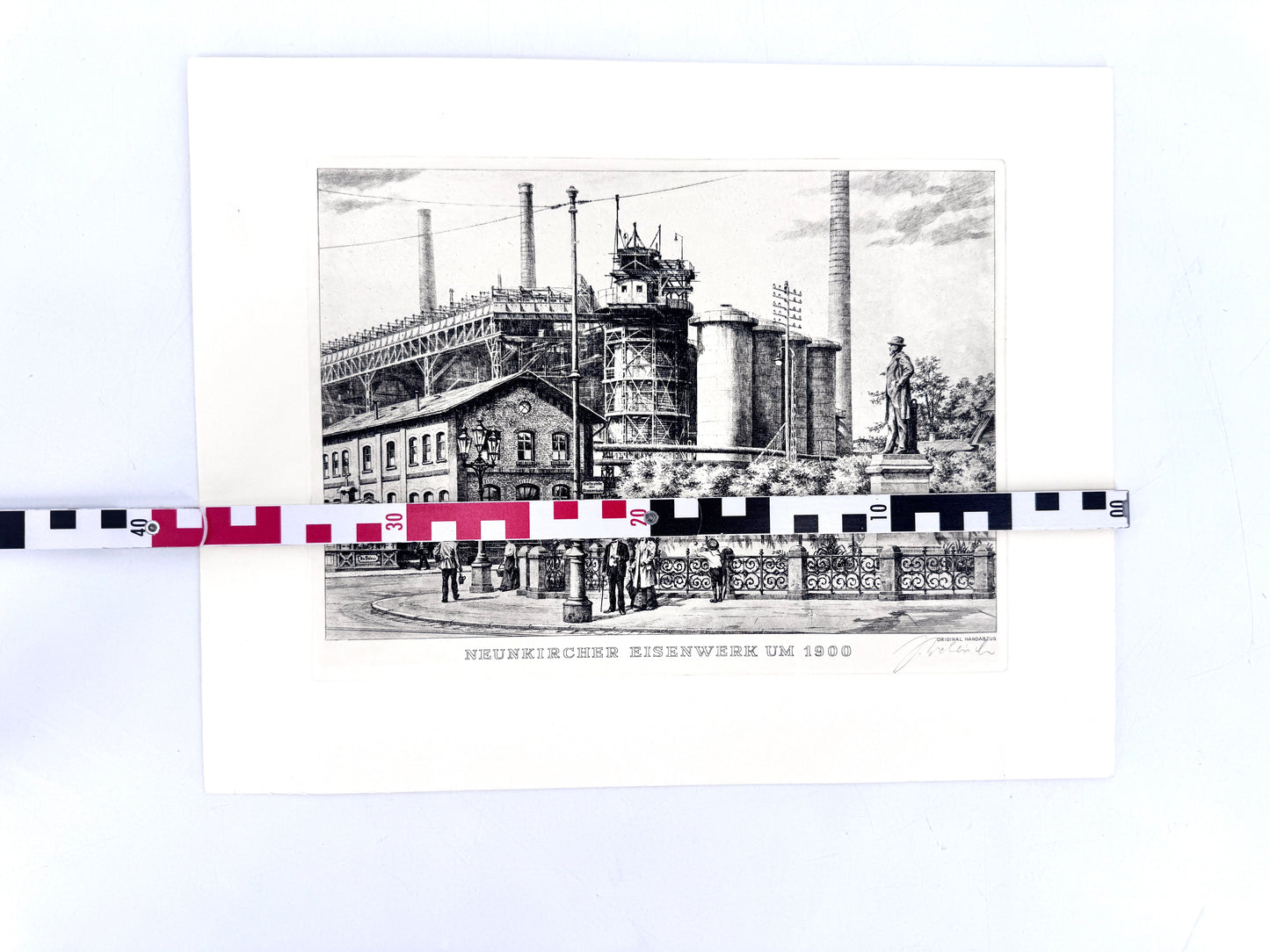 Neunkircher Eisenwerk. Druckgrafik von Heinz Wehlisch
