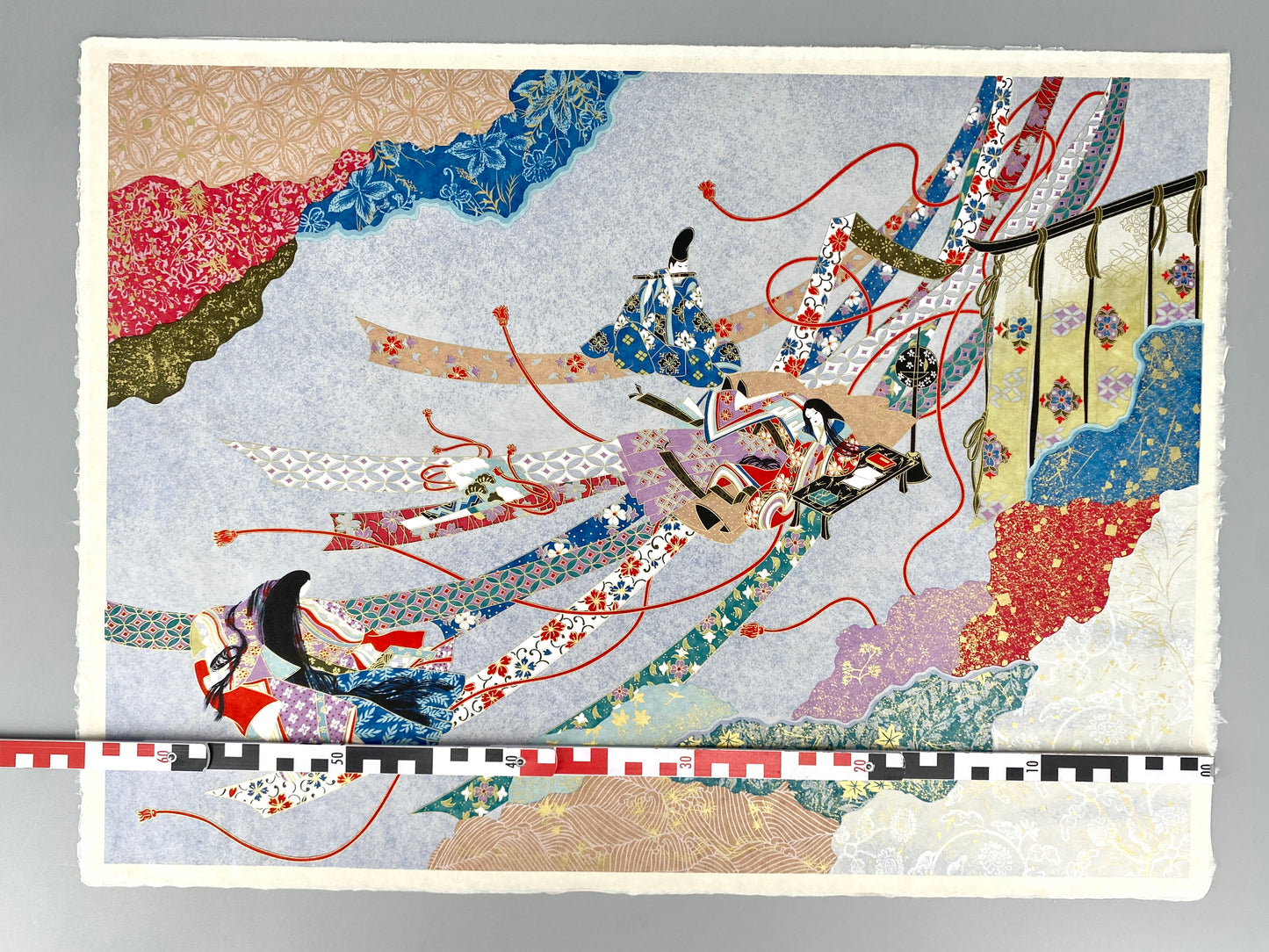 2X japanische Grafik,Genji Monogatari und Fuhrwagen