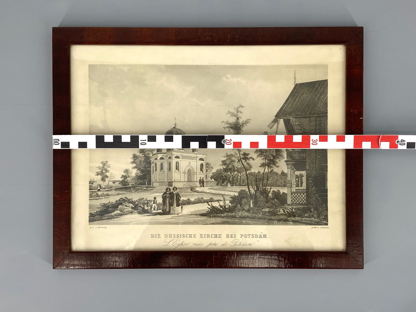 Aquatinta-Radierung von Potsdam, gezeichnet von Carl Julius Henning, um 1850