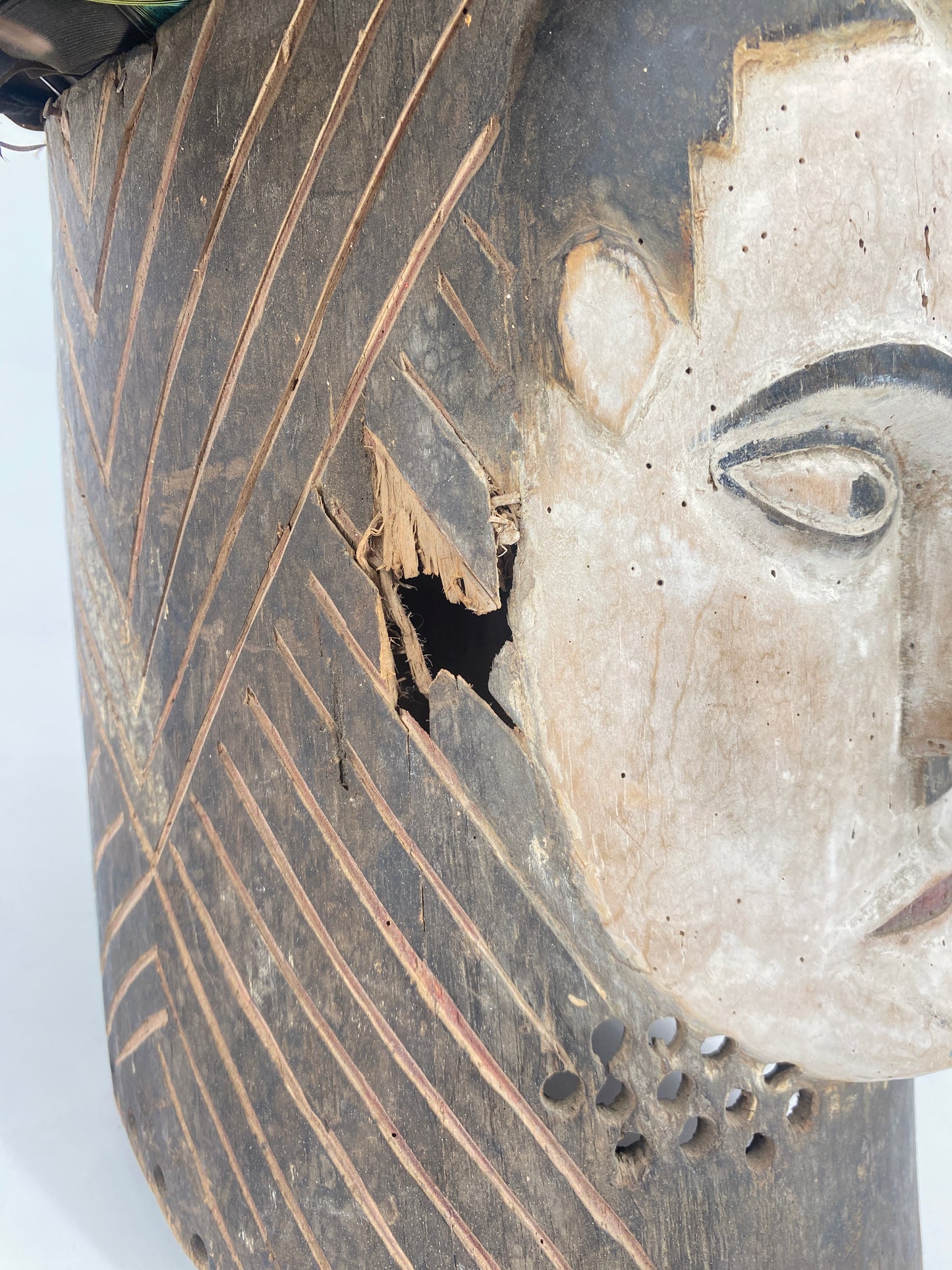 Helmmaske "Europäische Gesichter" des Fang Volkes Vintage, Afrika