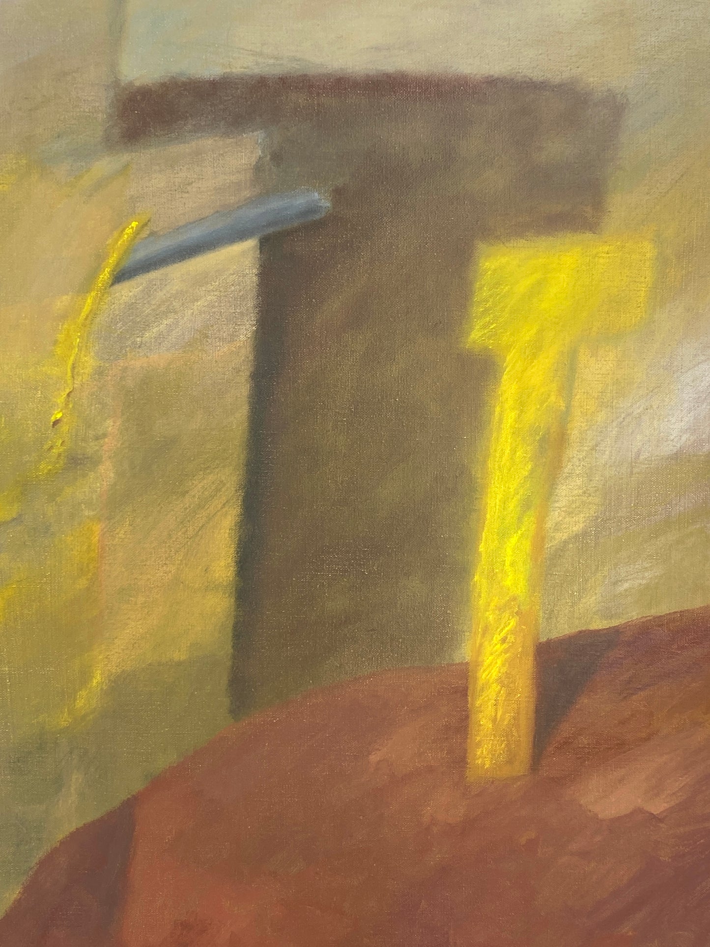 Abstraktes Acrylgemälde auf Leinwand, signiert von "AC" aus dem Jahr 1992 oder 1997