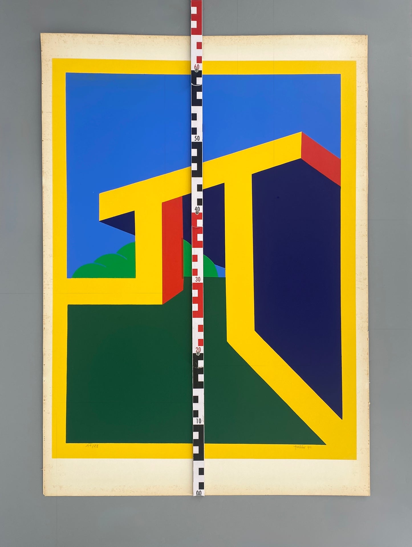 Seltener Siebdruck von Peter Foeller (geb. 1945) aus dem Jahr 1971, handsigniert und nummeriert