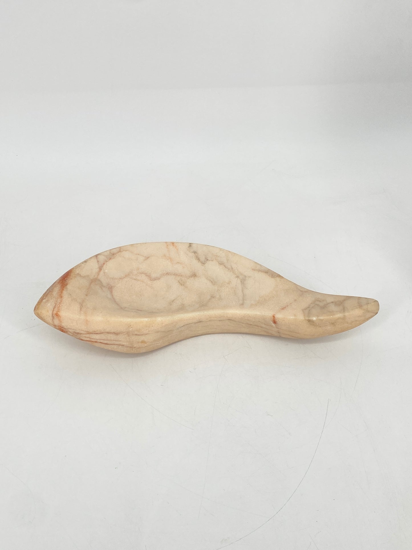 Vide Poche aus Marmor in Blattform Vintage