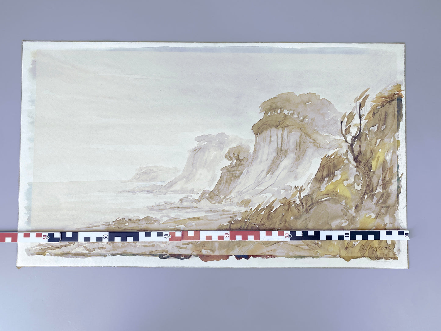 Ostsee-Küstenlandschaft. Helmut Maletzke, Aquarell