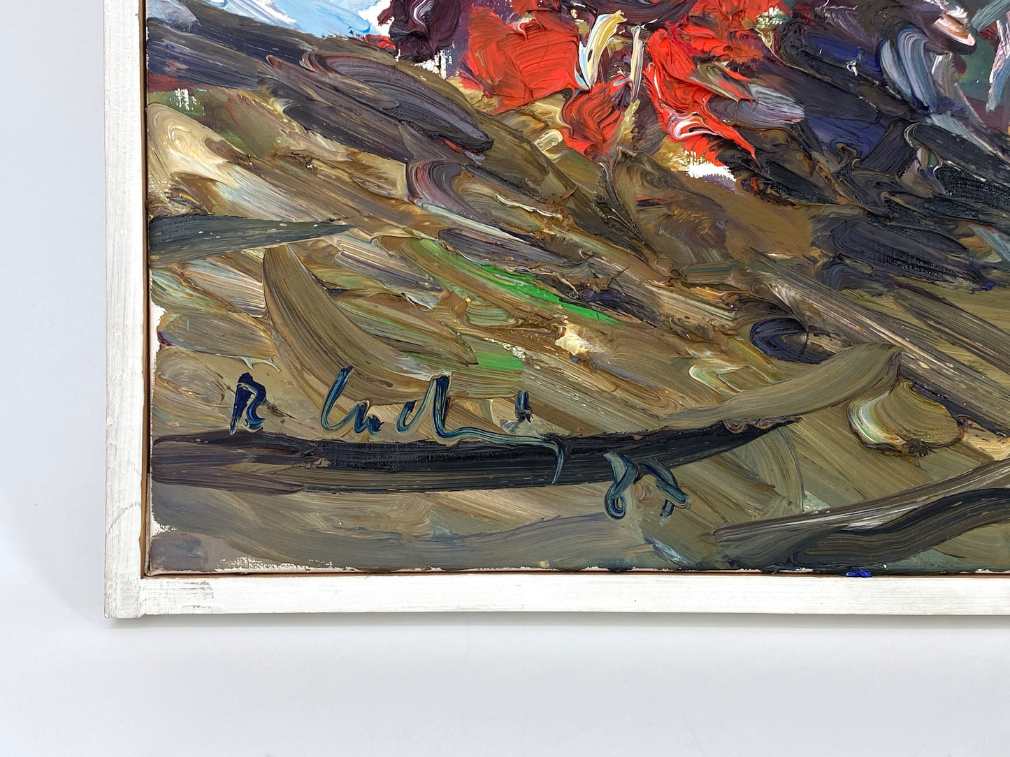 Ölgemälde "Amaryllen und Tulpen und Lilien" von Roland Ladwig auf Leinwand, 1987