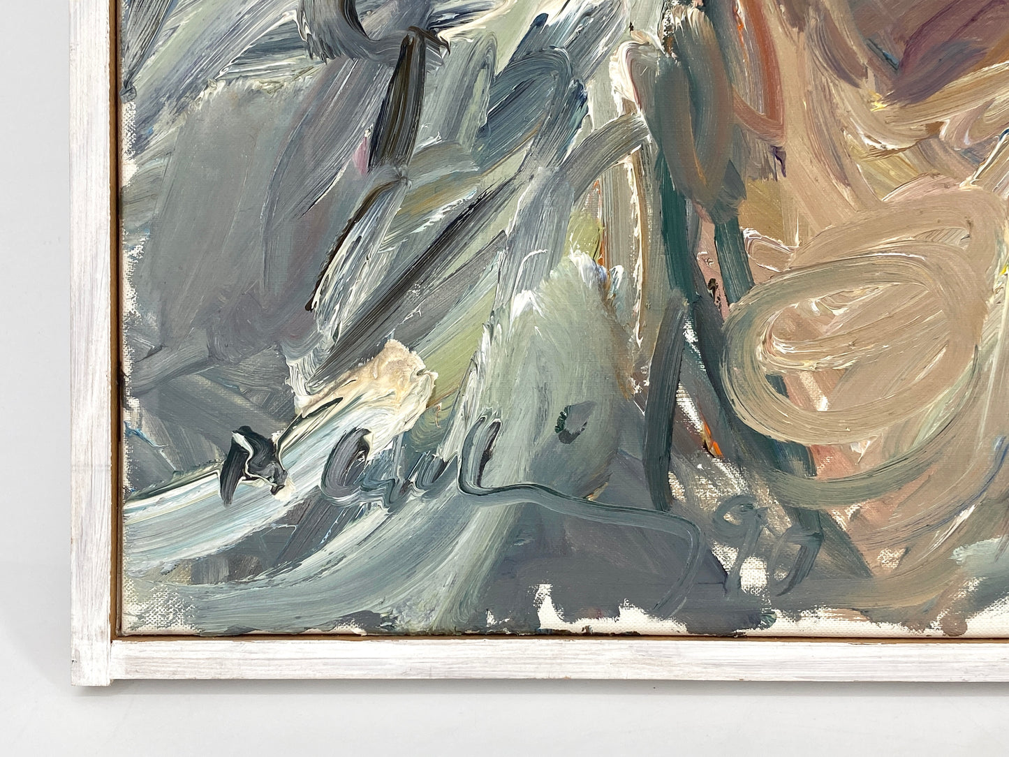 Ölgemälde "Porträt von Katharina Kurz" von Roland Ladwig auf Leinwand, 1990