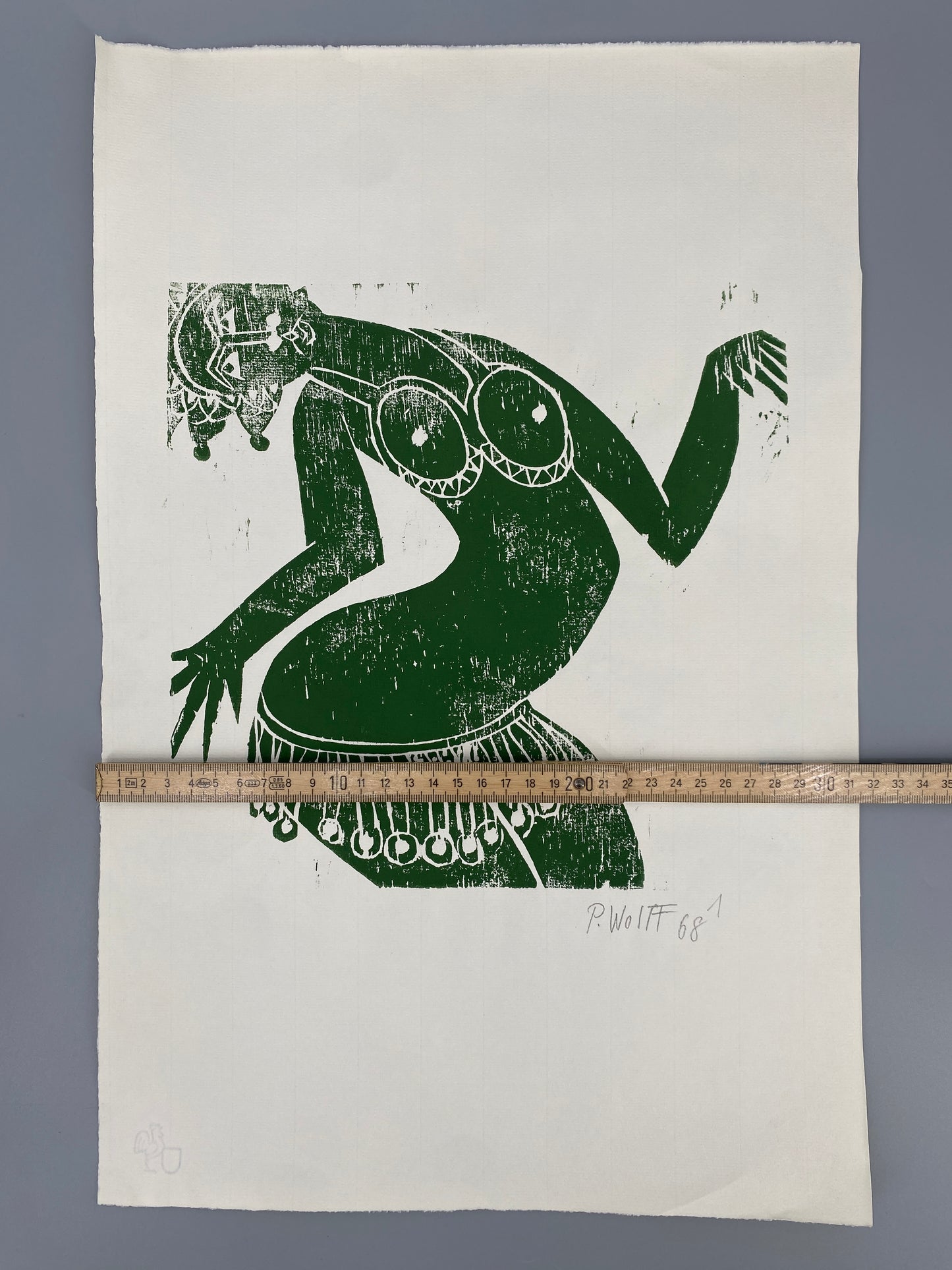 Linolschnitt von Peter Wolff, 1968