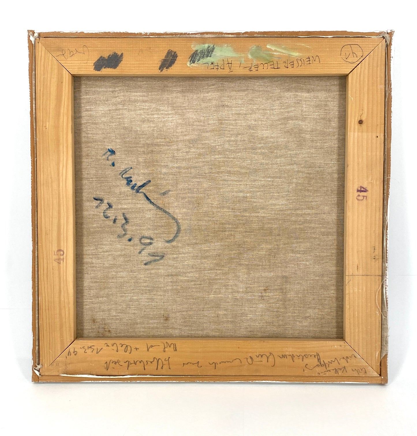 Ölgemälde "Weißer Teller, Äpfel" von Roland Ladwig auf Leinwand