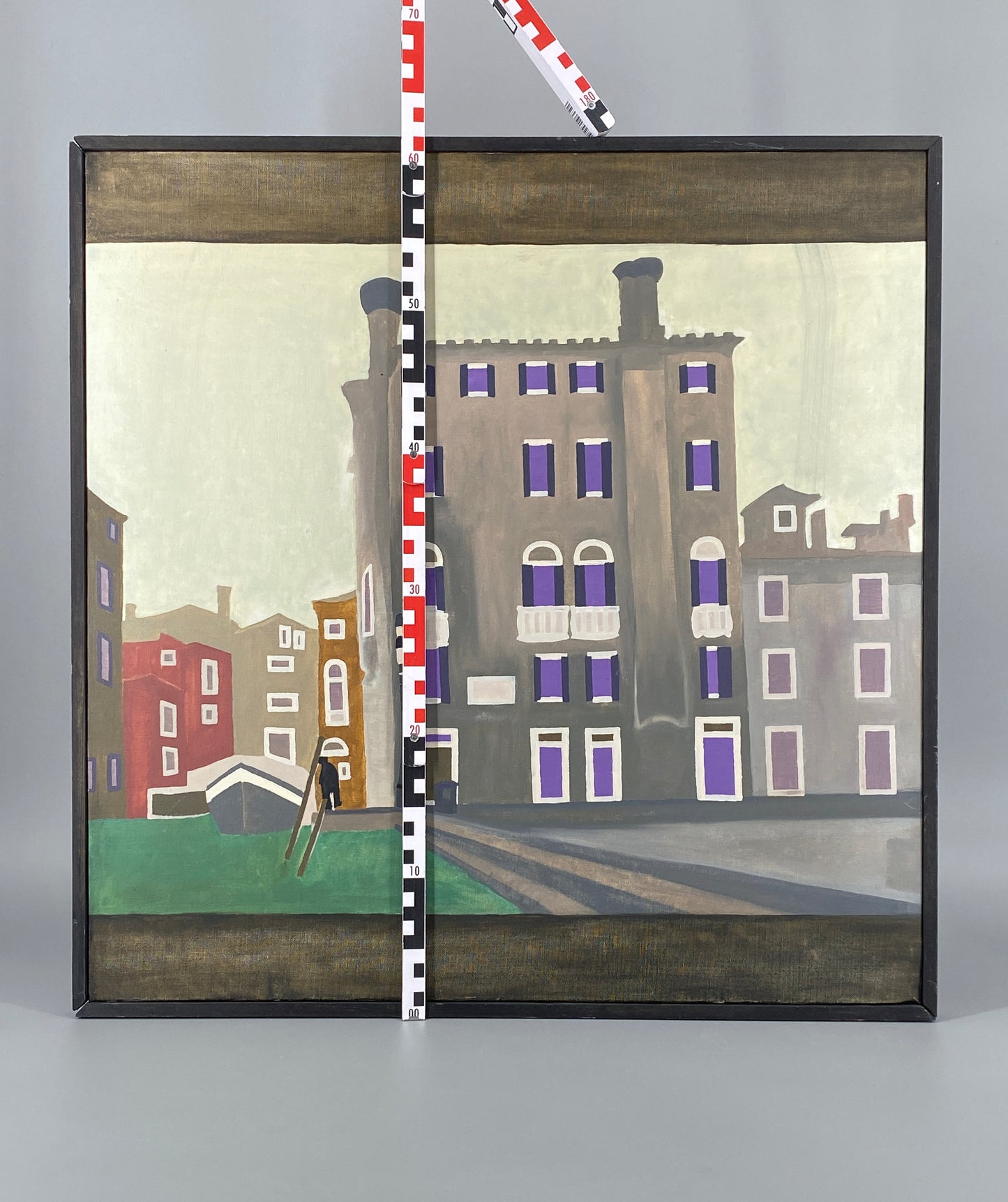 Acrylgemälde "Szene in Venedig" von Hetzel im Stil von des Magoschen Realismus, 70er