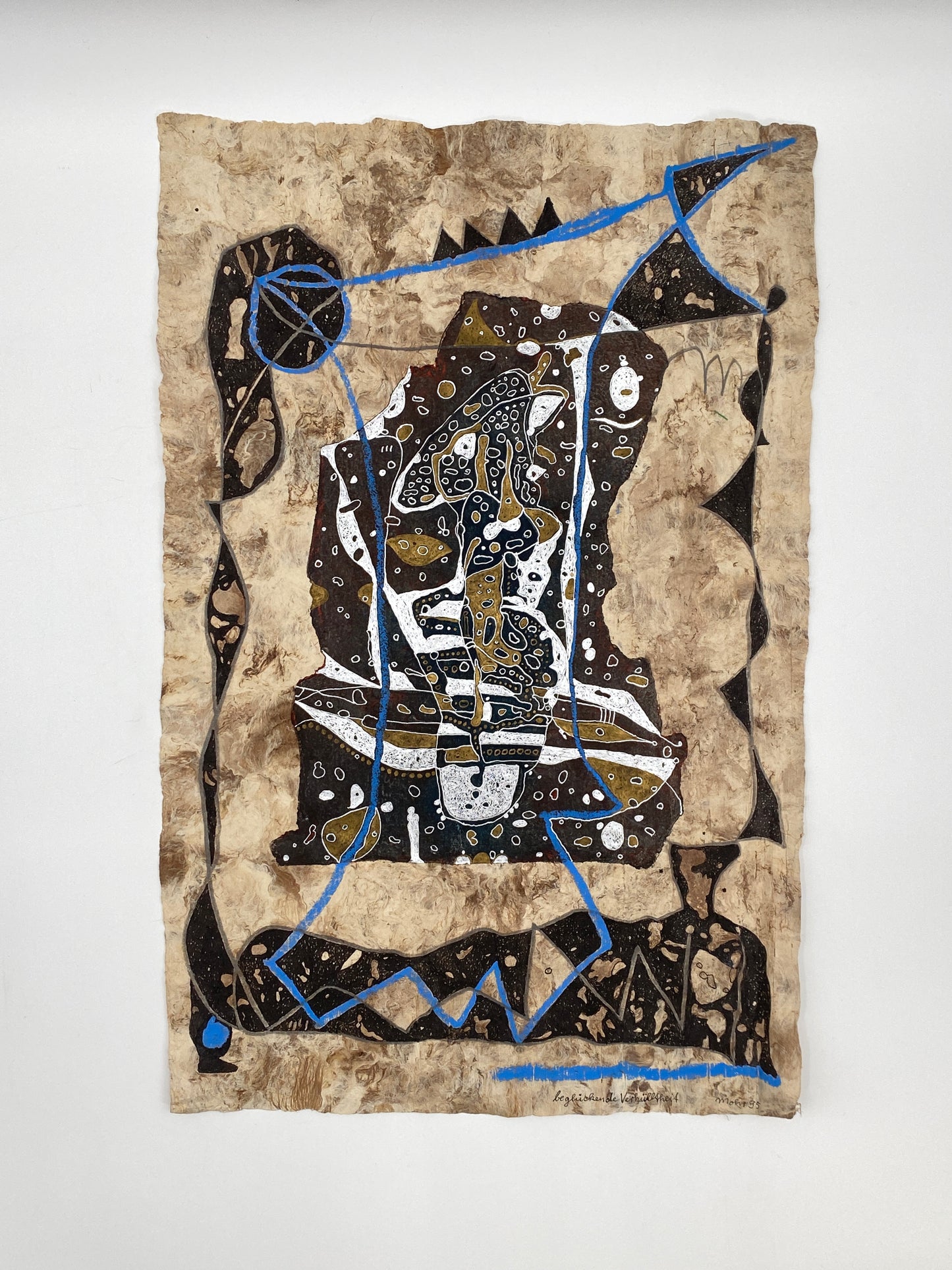 Zeichnung "Beglückende Verhülltheit" des Künstlers Harry Mohr, signiert, 1995