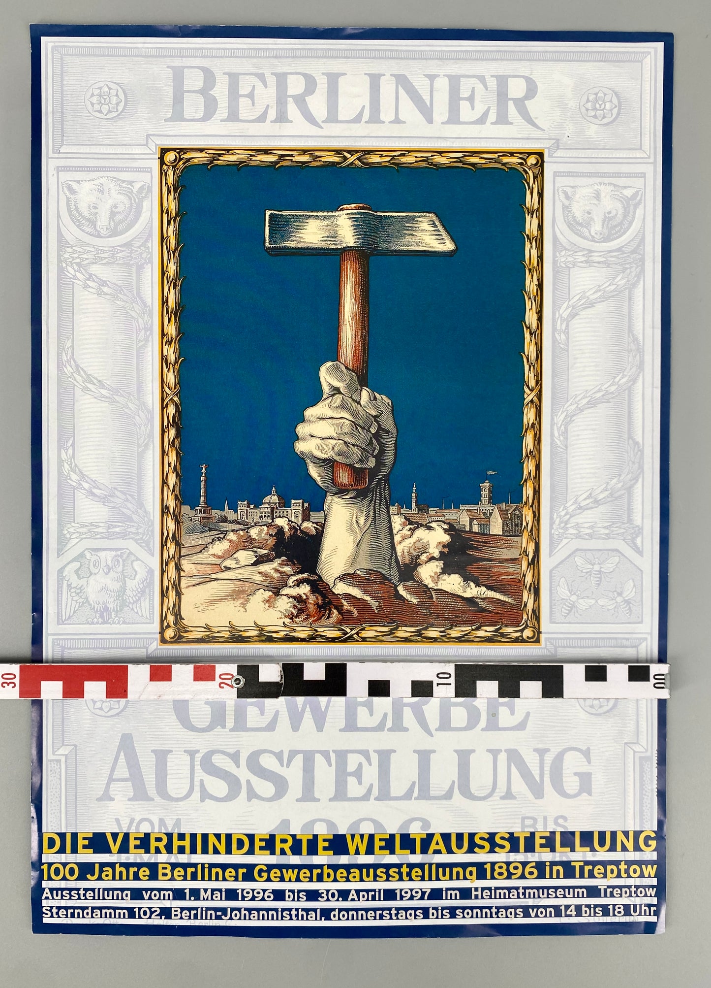 Heimatmuseum Treptow - Ausstellungsplakat "100 Jahre Berliner Gewerbeausstellung"