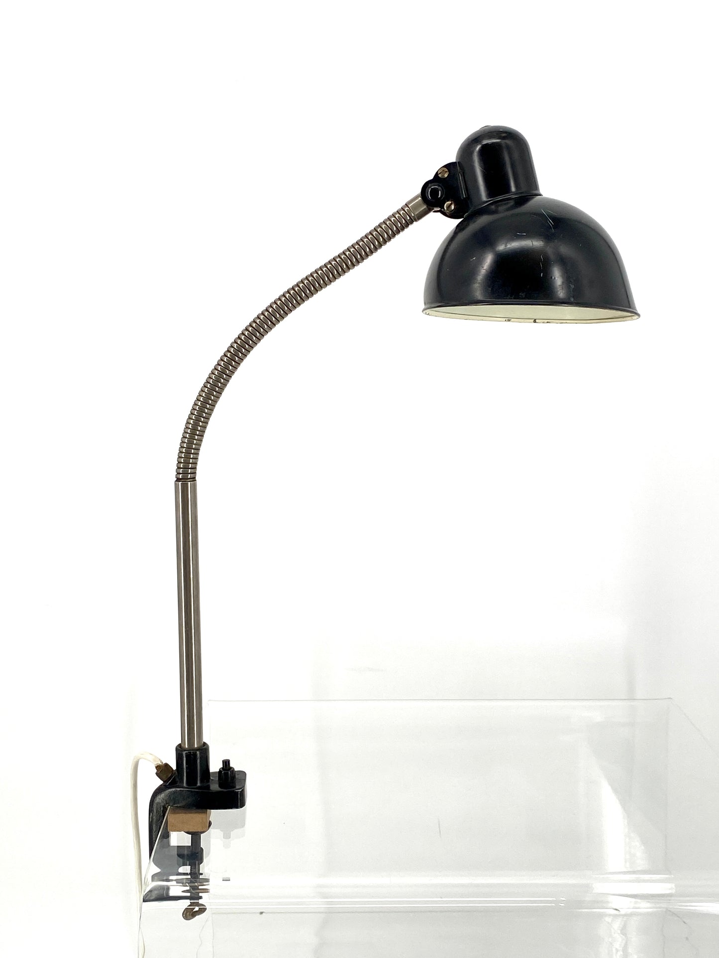 Klassische Bauhaus-Klemmlampe mit Schwanenhals, 30/40er
