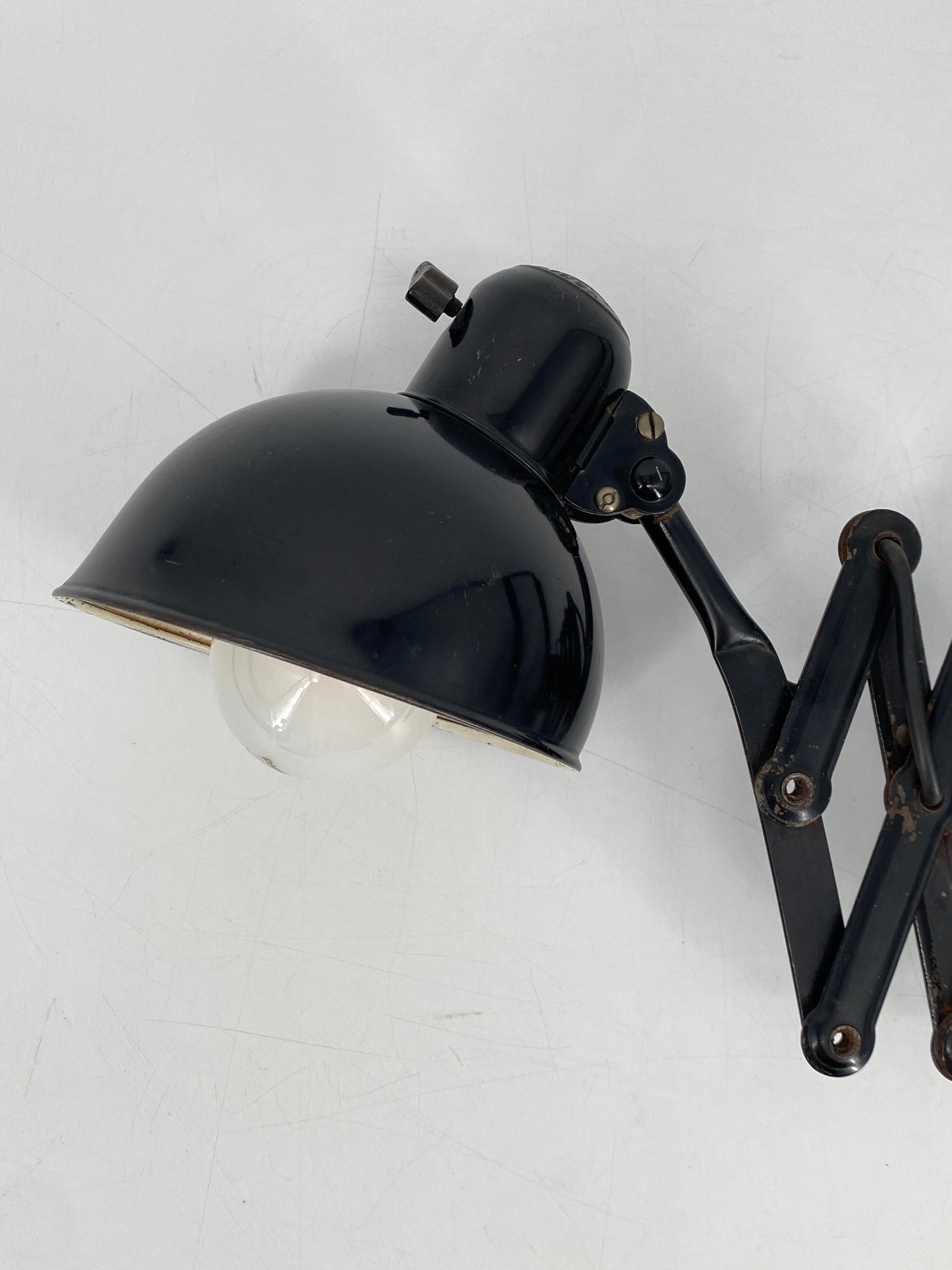 Wandlampe / Scherenlampe "6718-W" von Fritz Hansen für Kaiser Idell, 30/40er
