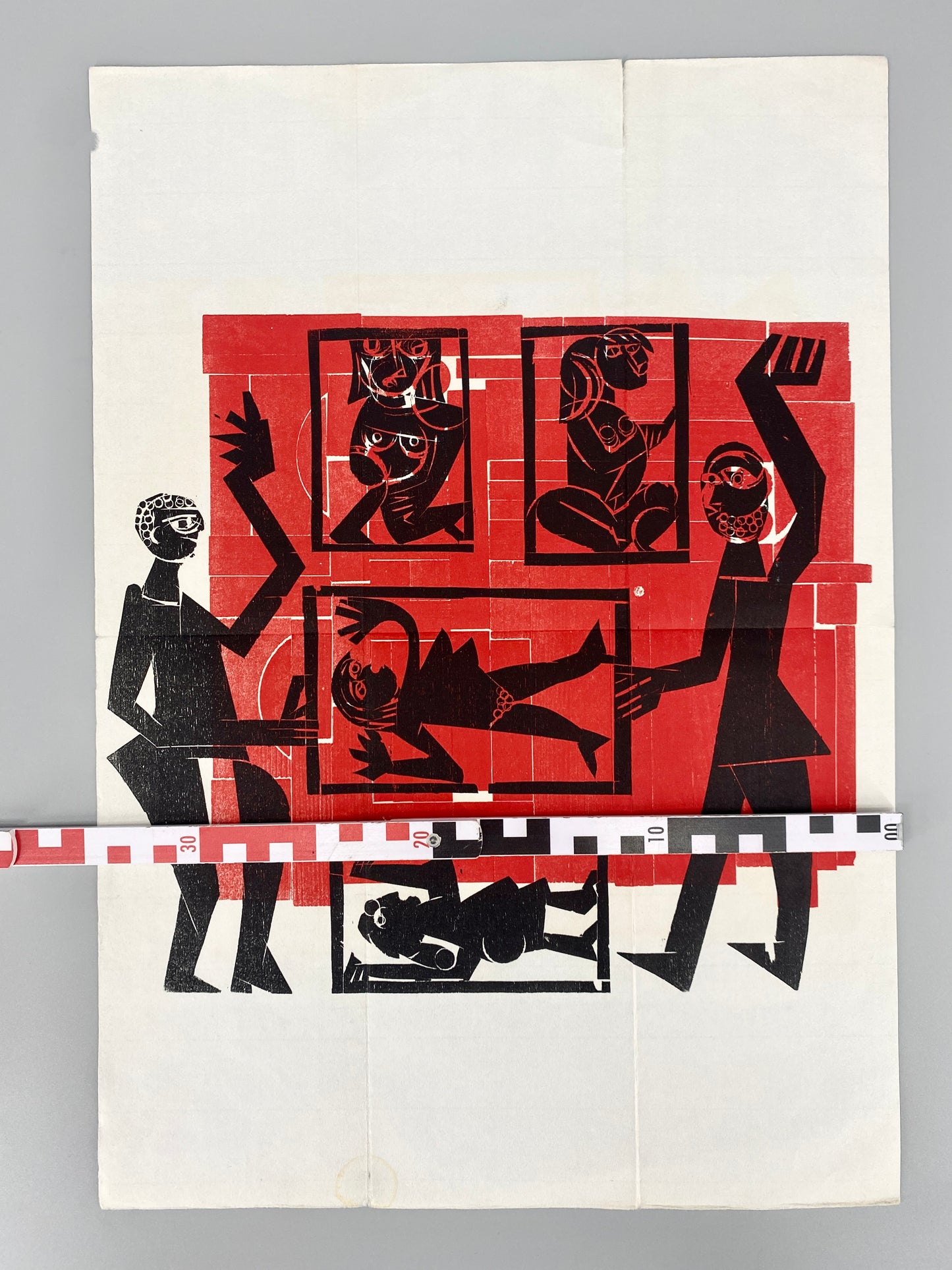 H.A.P Grieshaber - Martin Luther King, Farbholzschnitt