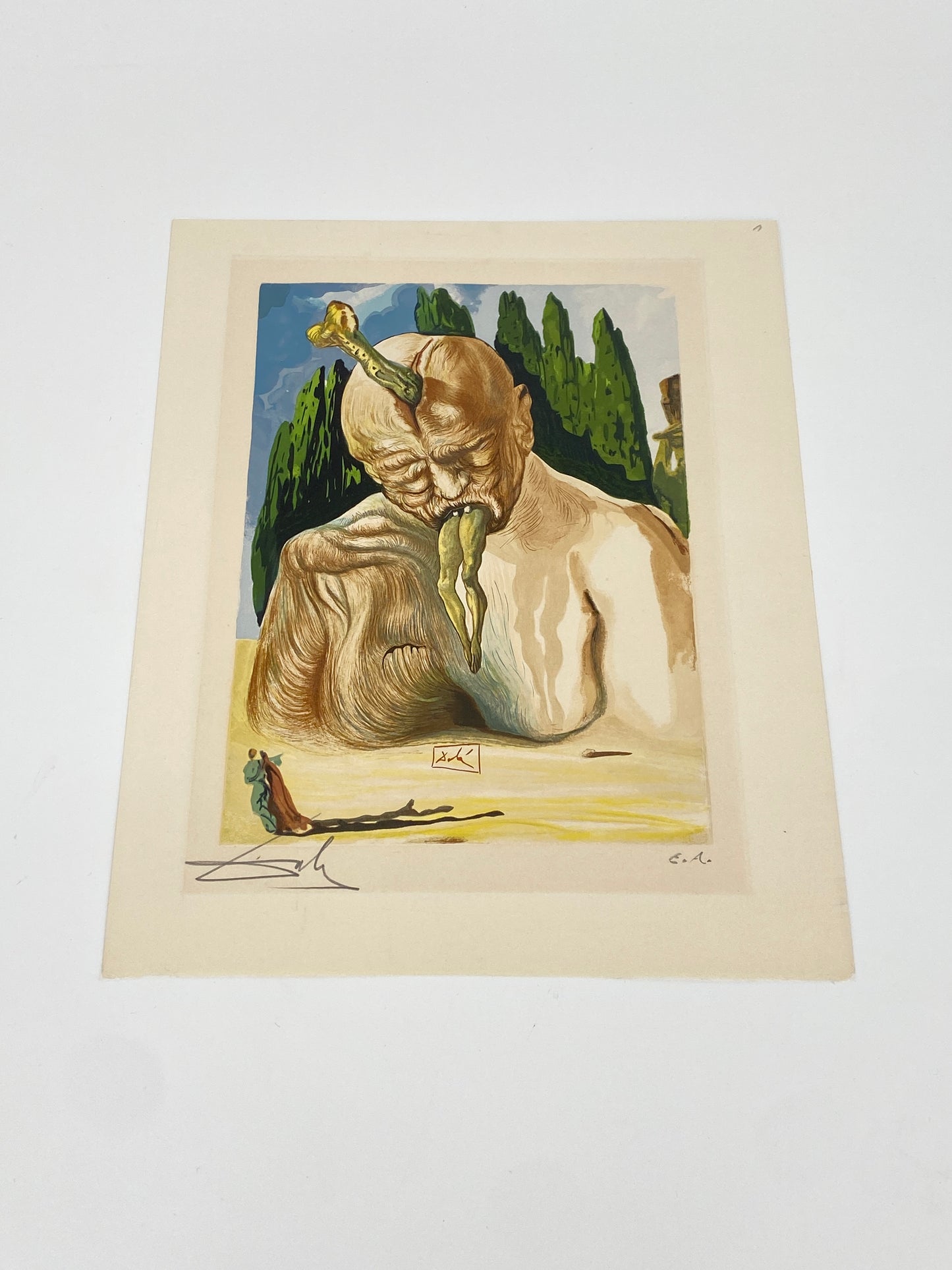 Holzschnitt "The Logician Devil" von Salvador Dali ein Original mit Signatur, 1960er