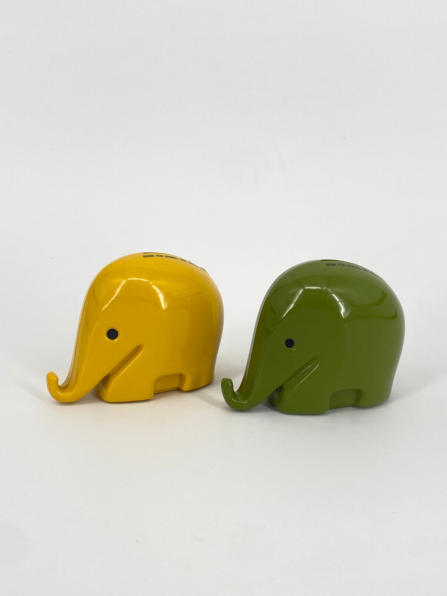 2 x kleine "Drumbo" Spardosen von Luigi Colani für die Dresdner Bank und BHI, 70er