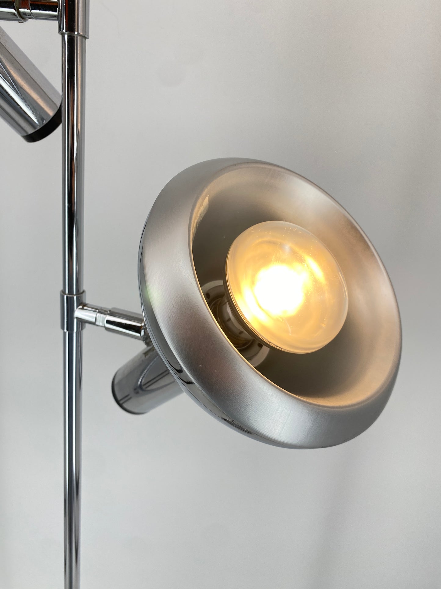 Chromfarbene Stehlampe mit 3 Spots, 1960er/70er