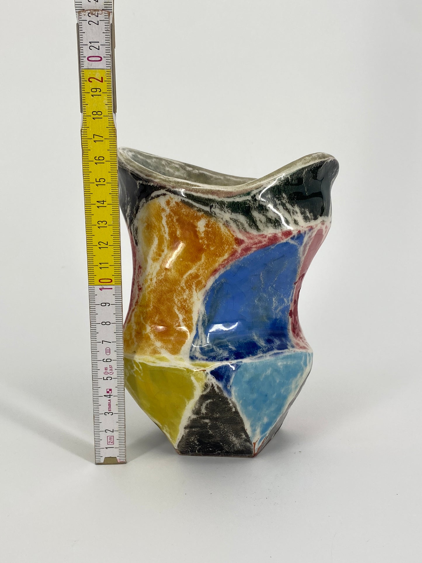 seltene postmoderne Studiokeramik Vase