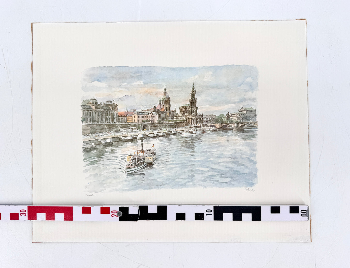 Stadtansicht Dresden, Offset/Aquarell