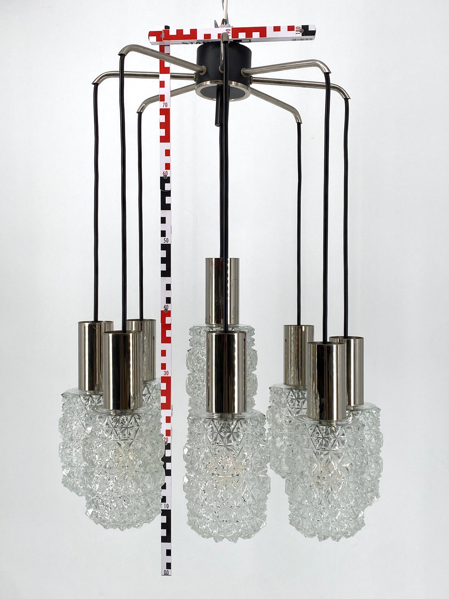 9 flammige Kaskadenlampe "Nr. 421" von Bankamp Leuchten, 60/70er
