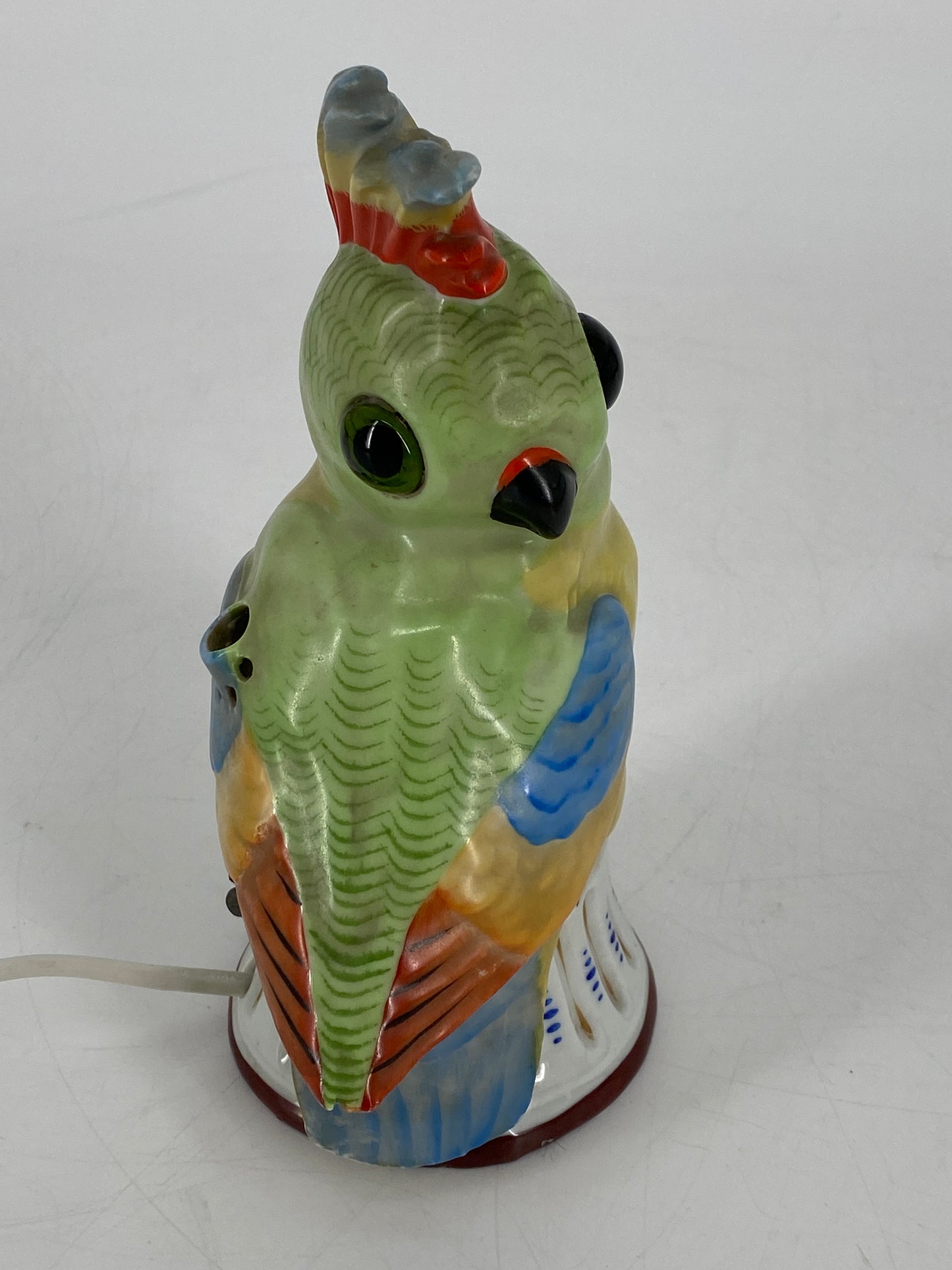 Keramik Tischlampe in Form eines Kakadus, DDR 1970er