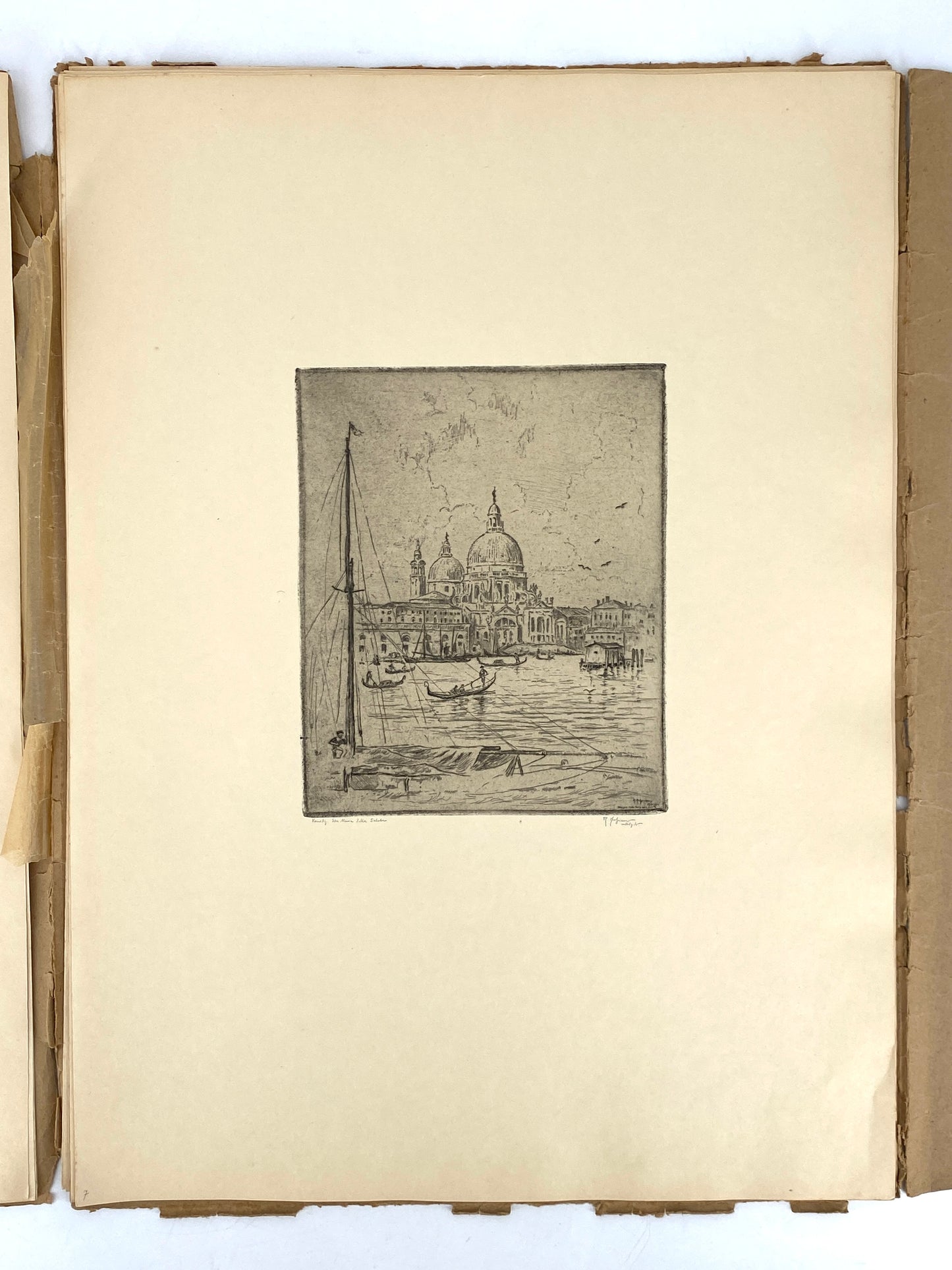 Mappe "Venedig" mit 20 Radierungen von Roland Anheisser (1877–1949), um 1914