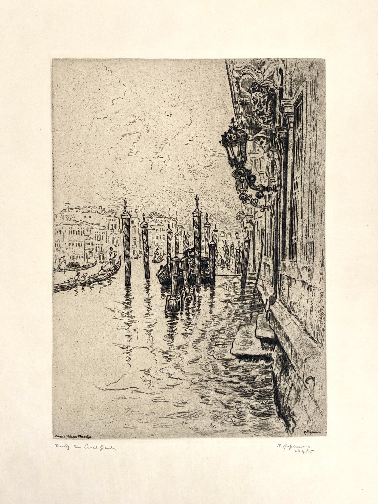 Mappe "Venedig" mit 20 Radierungen von Roland Anheisser (1877–1949), um 1914
