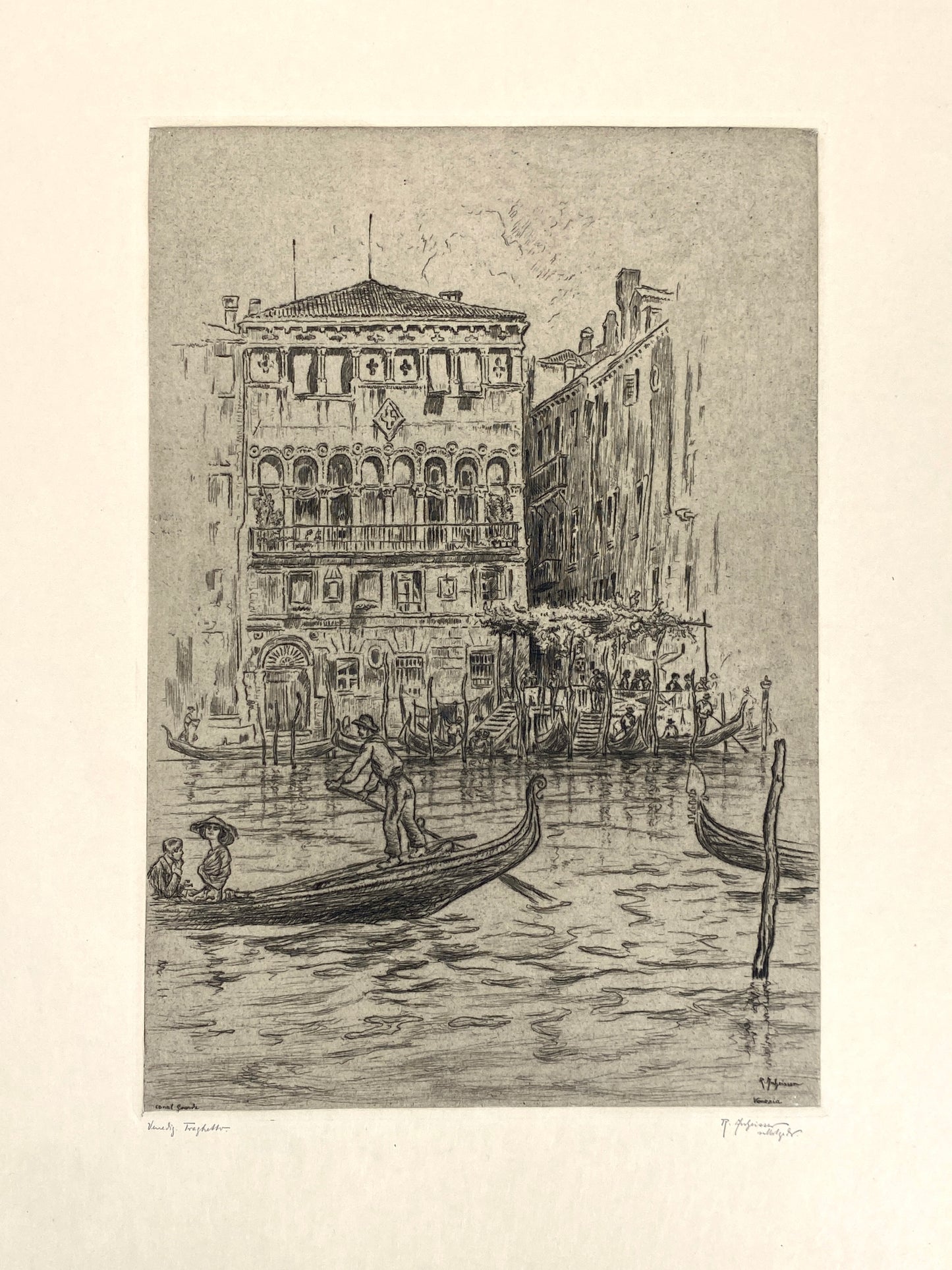 Mappe "Venedig" mit 20 Radierungen von Roland Anheisser (1877–1949), um 1914