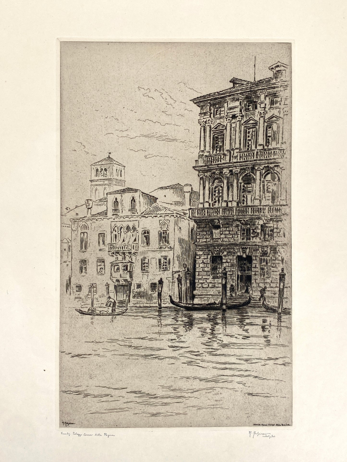 Mappe "Venedig" mit 20 Radierungen von Roland Anheisser (1877–1949), um 1914