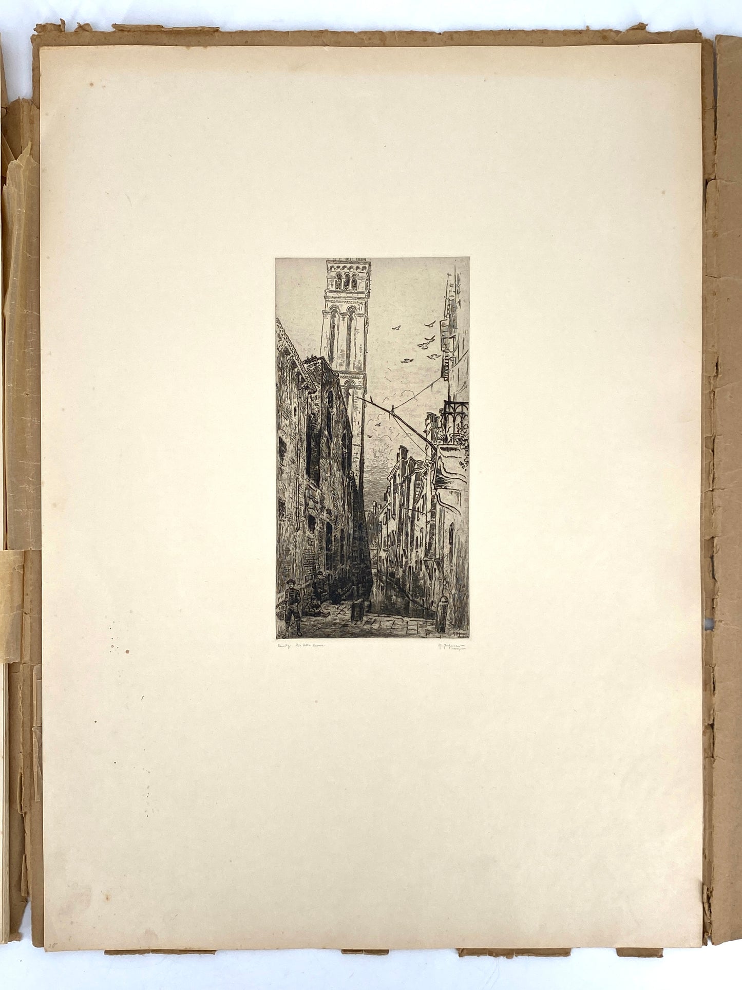 Mappe "Venedig" mit 20 Radierungen von Roland Anheisser (1877–1949), um 1914
