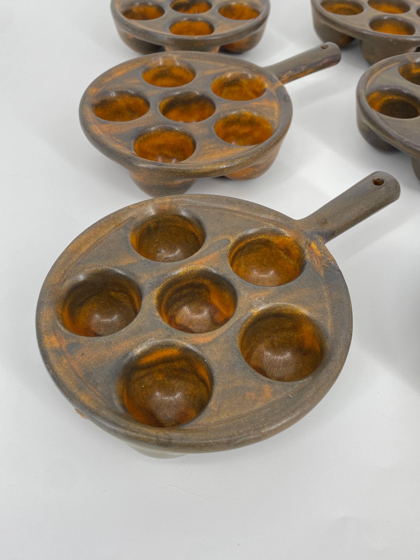 6x Keramik Schneckenpfännchen von Heisterholz