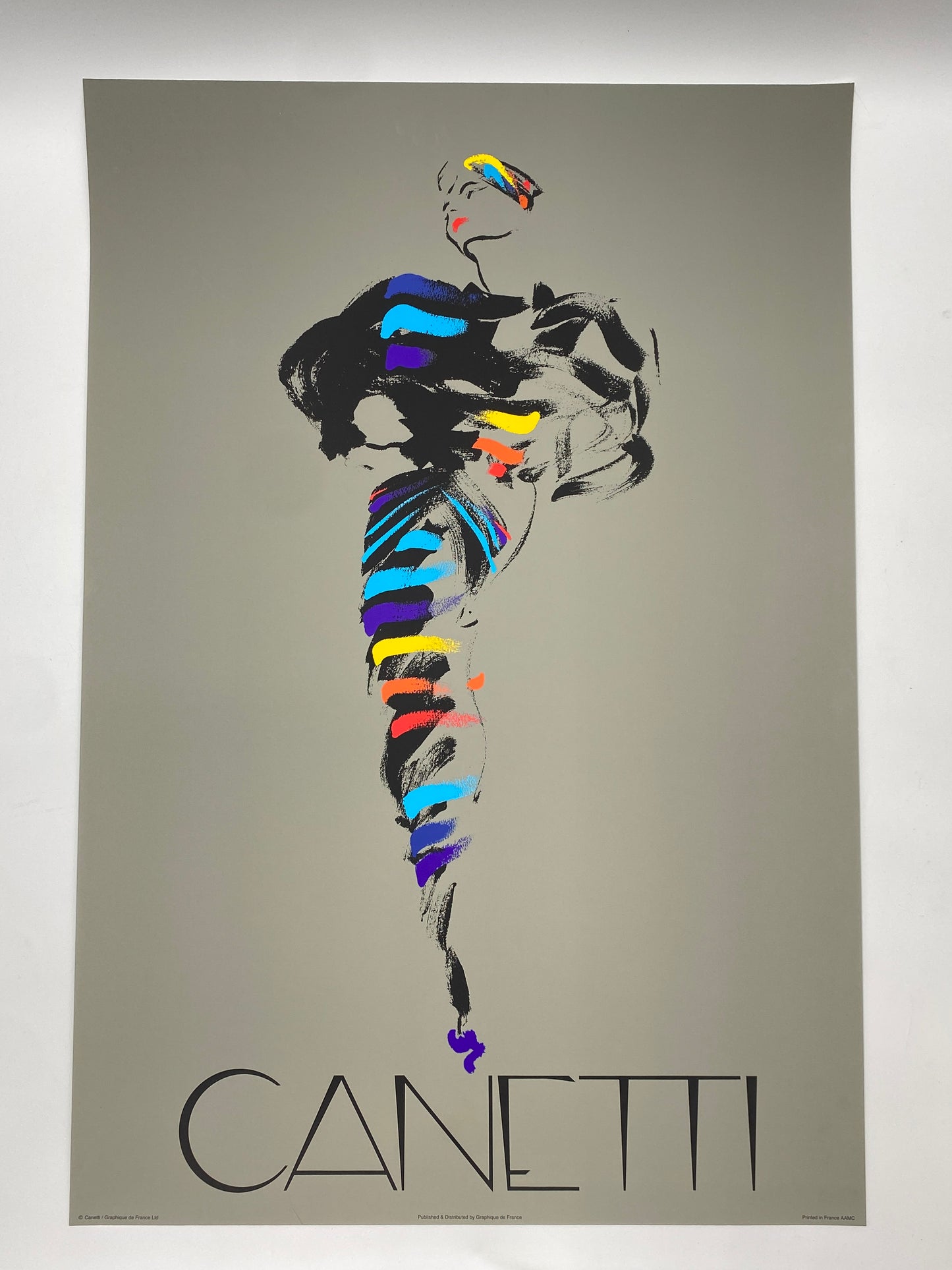 Plakat "Schwarzes Kleid" ein hochwertiger Siebdruck von Michel Canetti, 80er Jahre