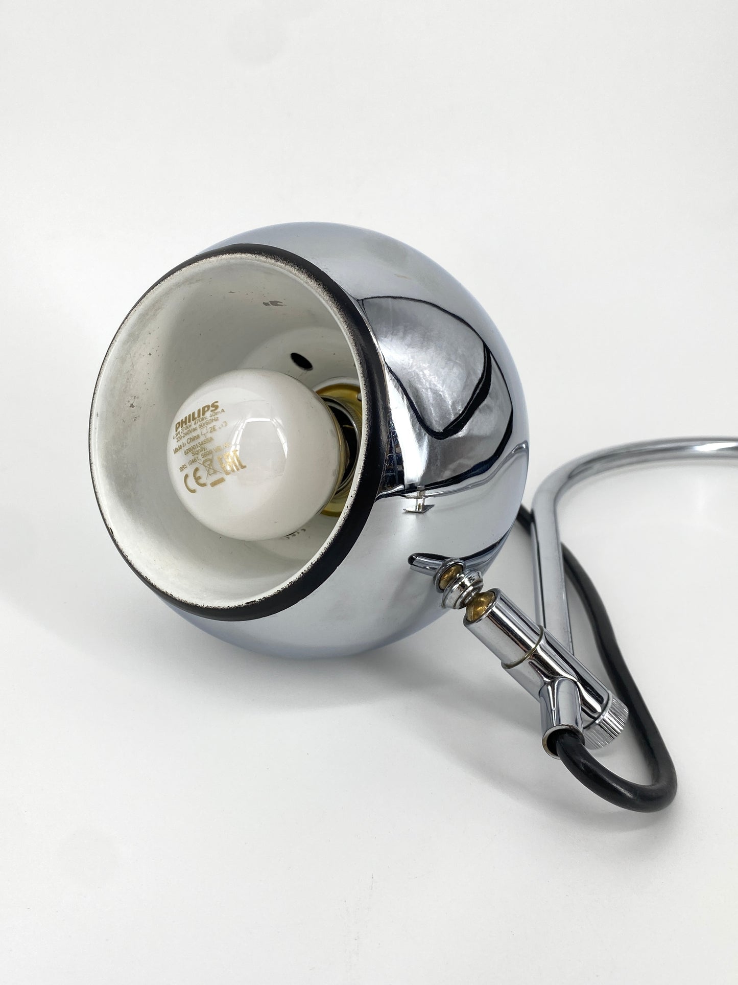 Vintage Wandlampe mit Bogen in Chrom, 70er 80er
