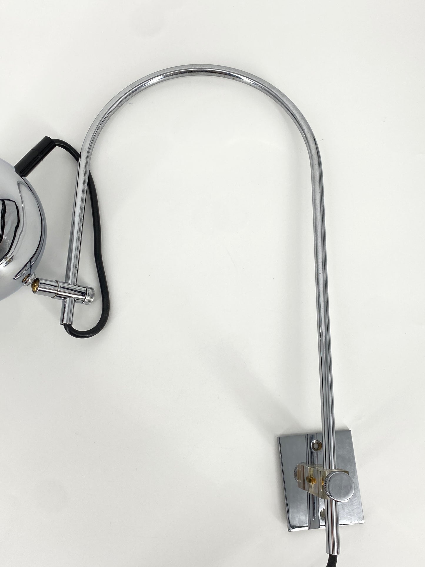 Vintage Wandlampe mit Bogen in Chrom, 70er 80er