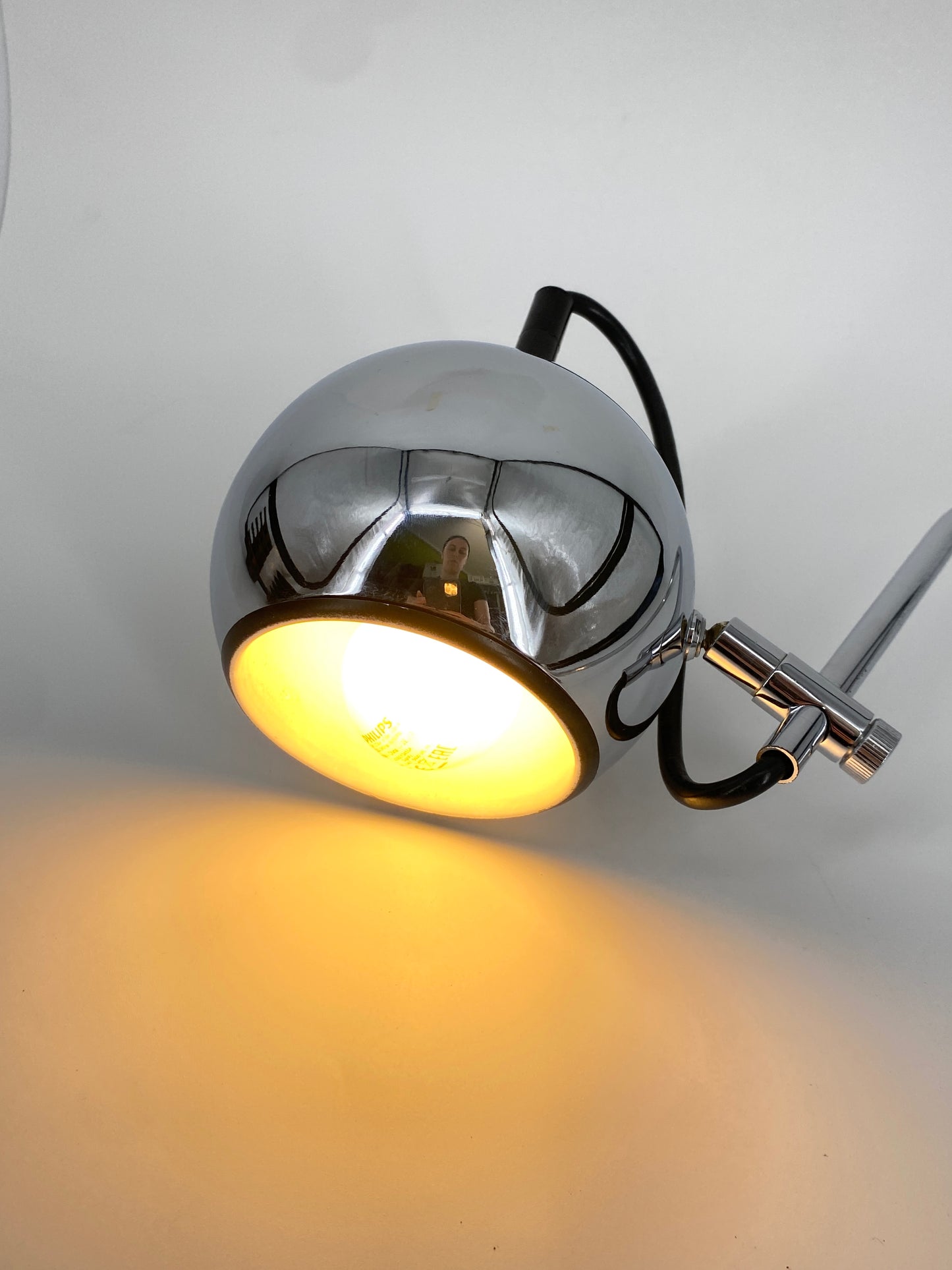Vintage Wandlampe mit Bogen in Chrom, 70er 80er