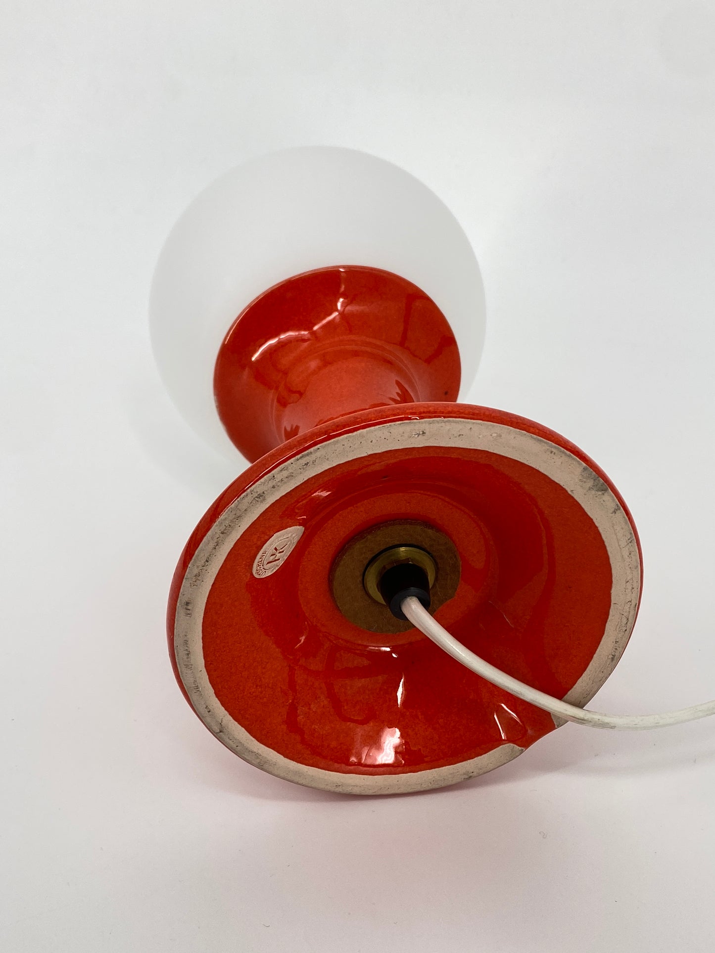 Tischlampe Opal Kugel von Hutschenreuther, 1970er Jahre, Keramik