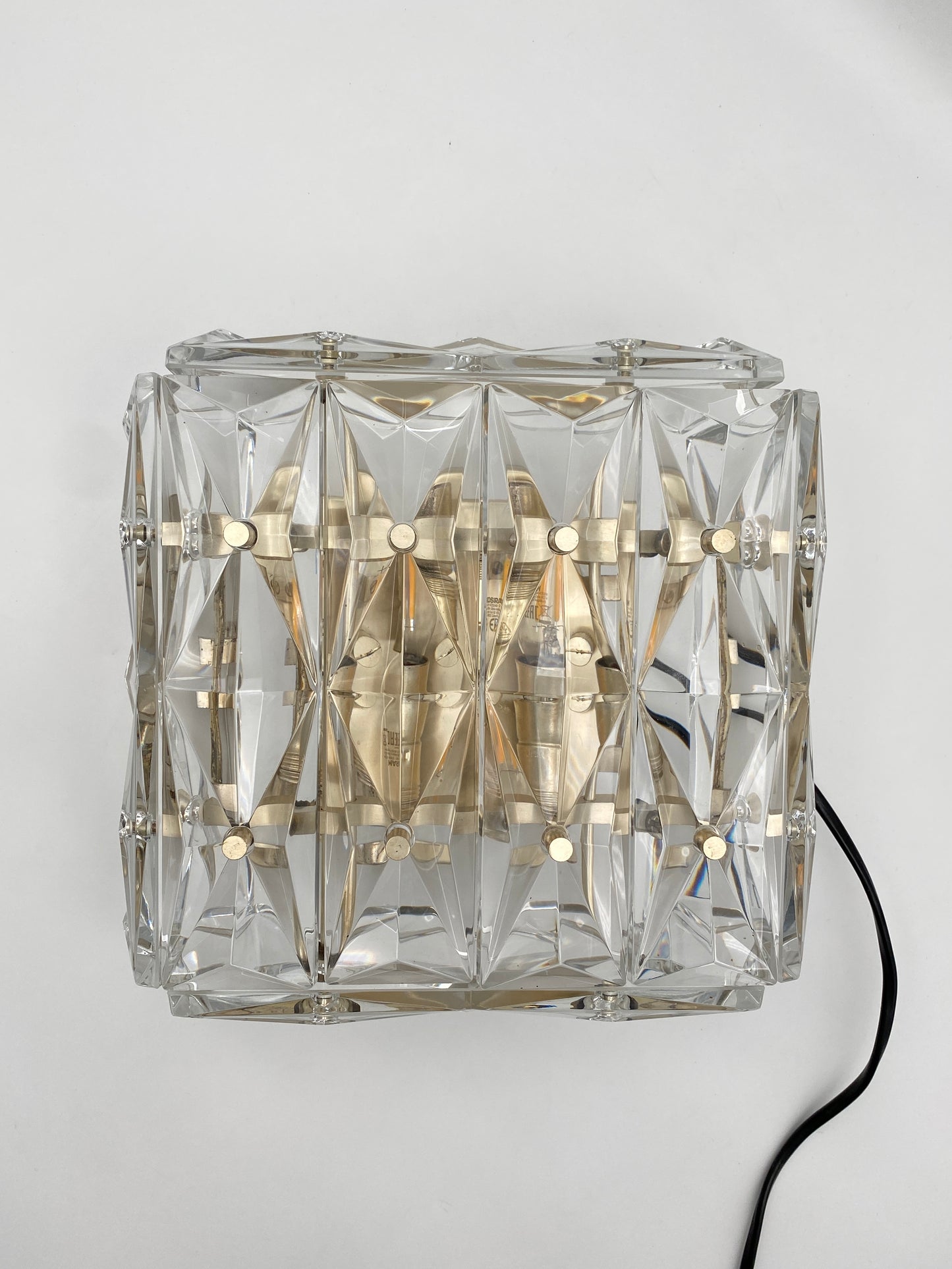 Wandlampe Kinkeldey aus Kristallglas, 70er