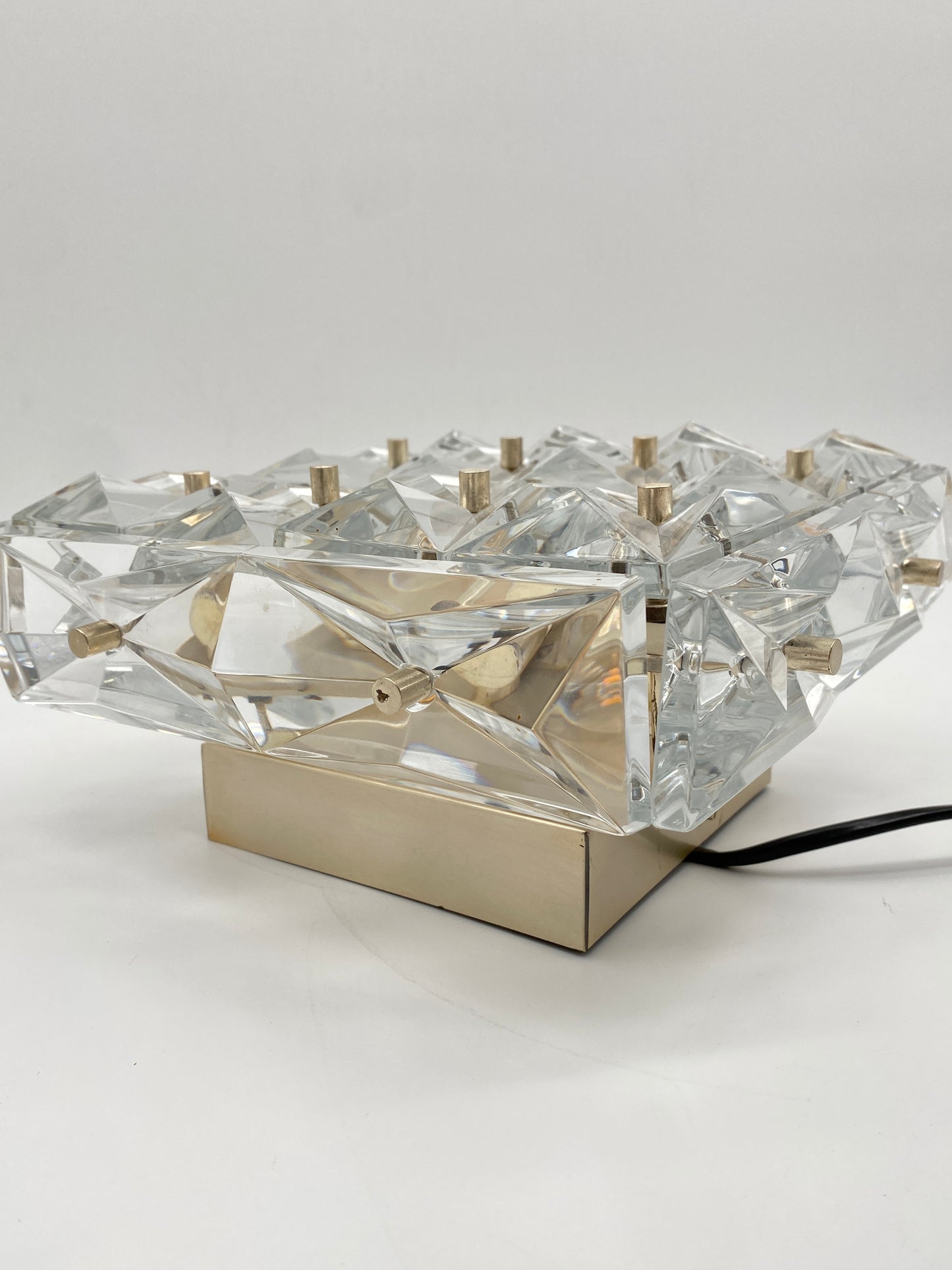 Wandlampe Kinkeldey aus Kristallglas, 70er