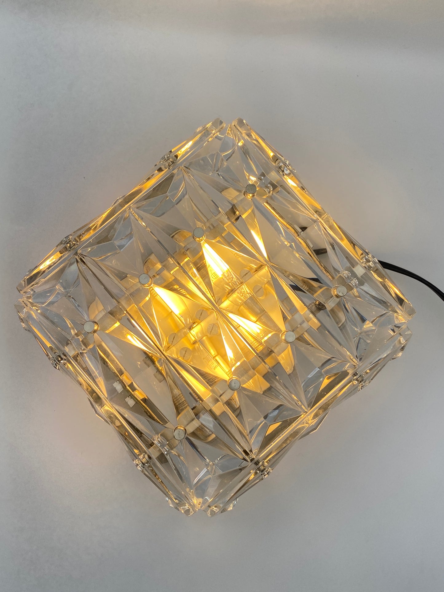 Wandlampe Kinkeldey aus Kristallglas, 70er