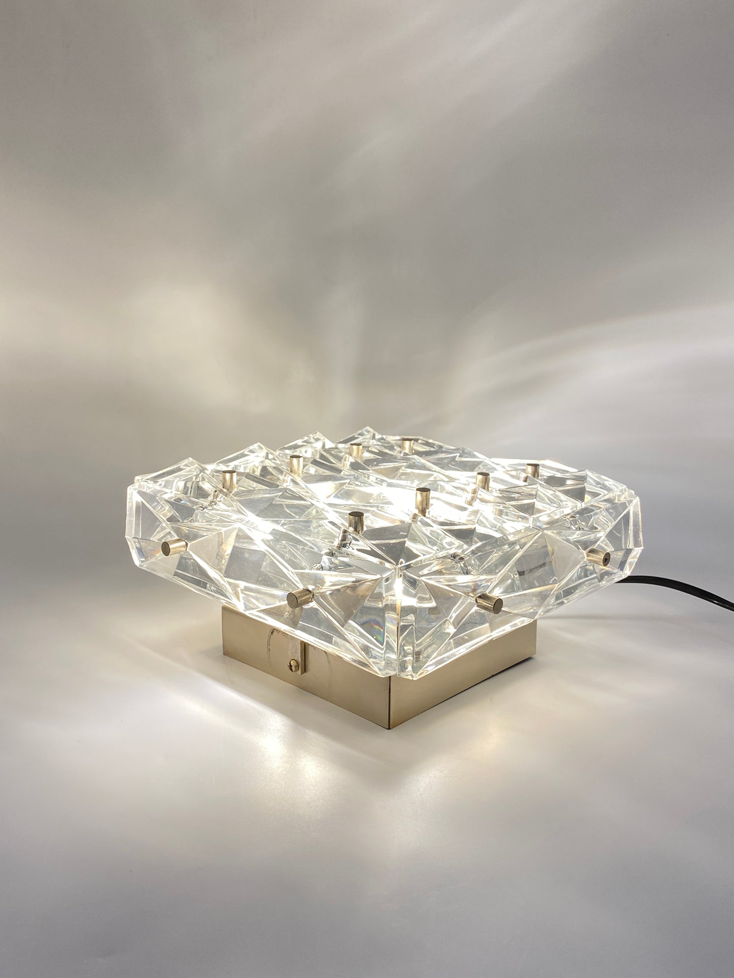 Wandlampe Kinkeldey aus Kristallglas, 70er
