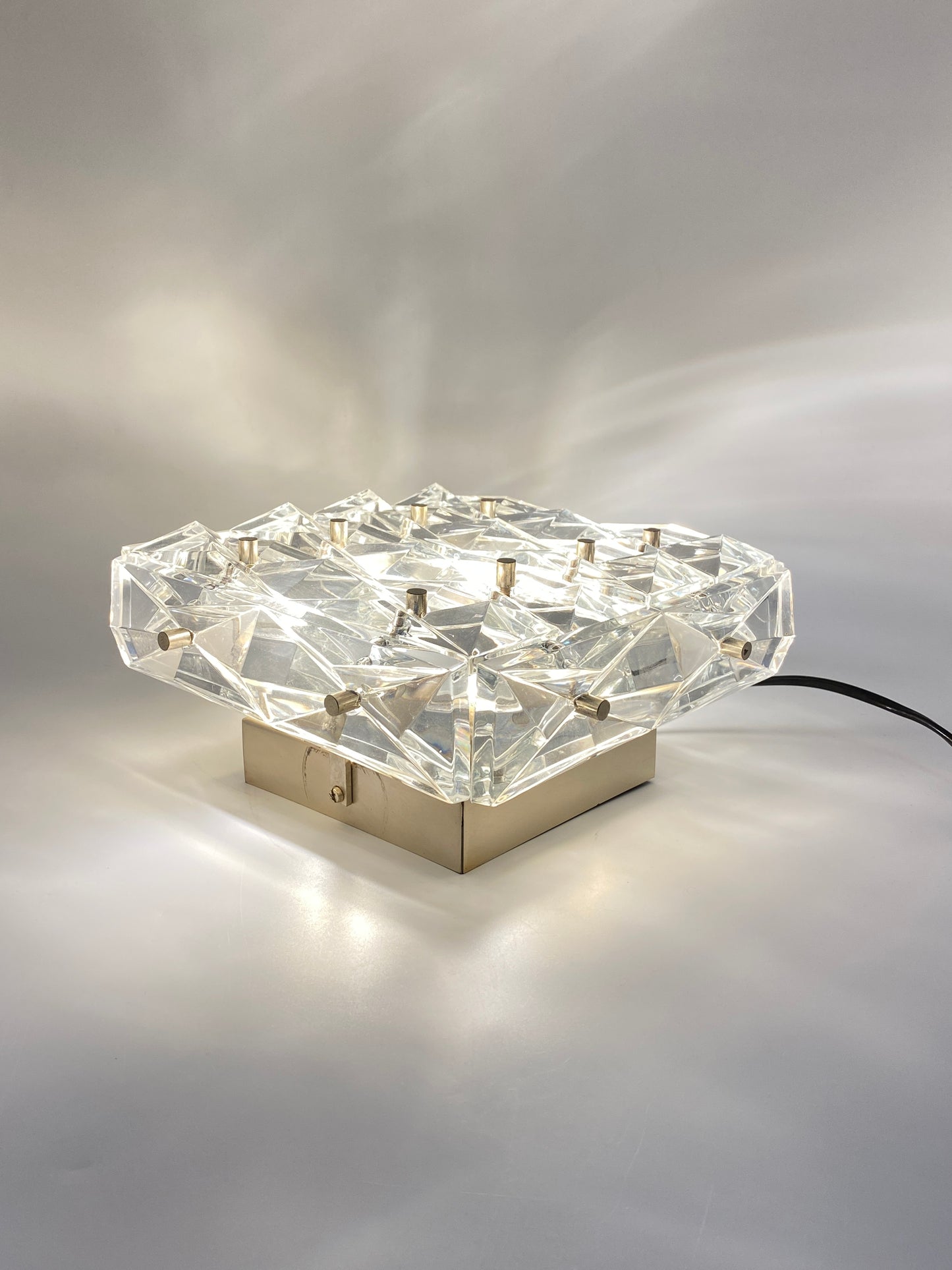 Wandlampe Kinkeldey aus Kristallglas, 70er