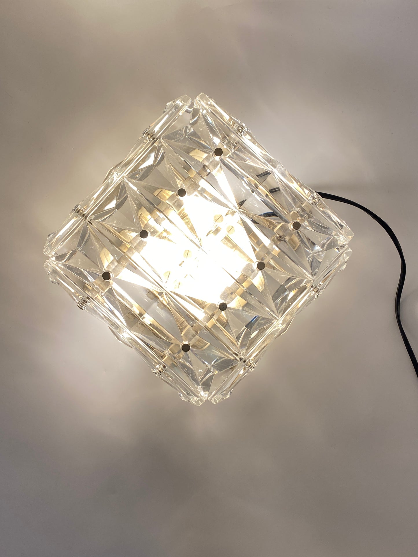 Wandlampe Kinkeldey aus Kristallglas, 70er