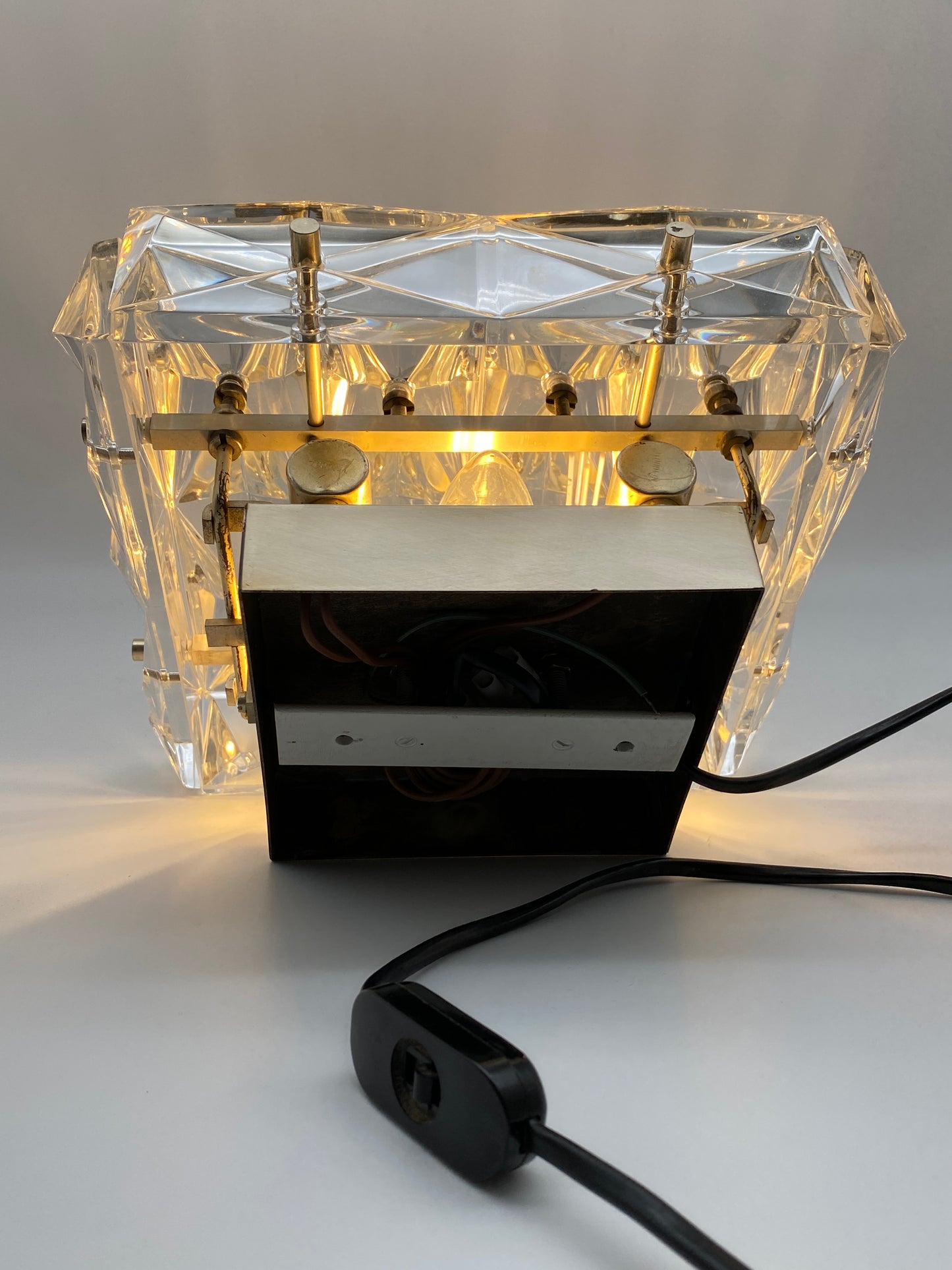Wandlampe Kinkeldey aus Kristallglas, 70er