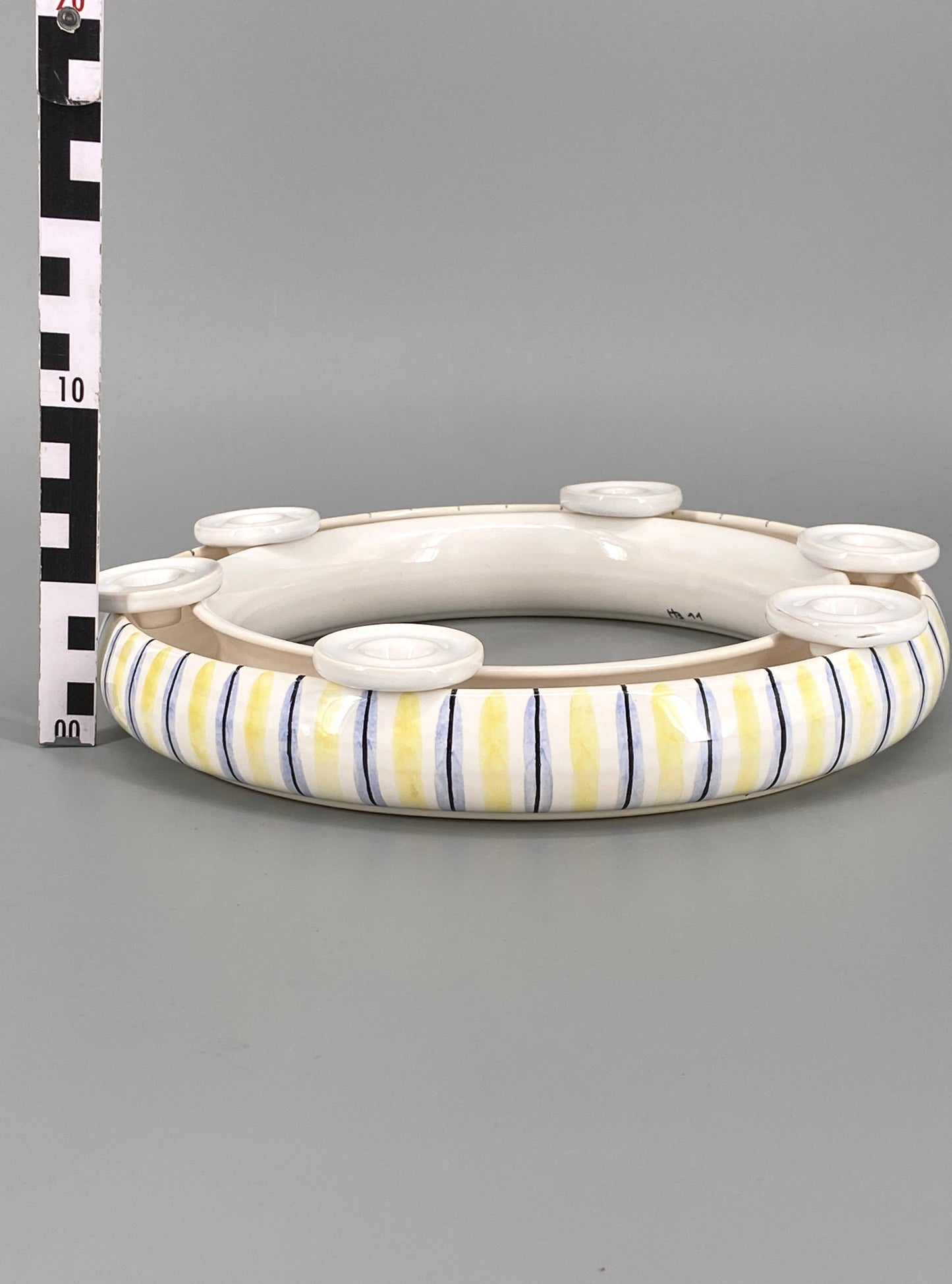 Keramik Blumenring 735B mit Dekor 138 in Ø26 von Hedwig Bollhagen, Deutschland