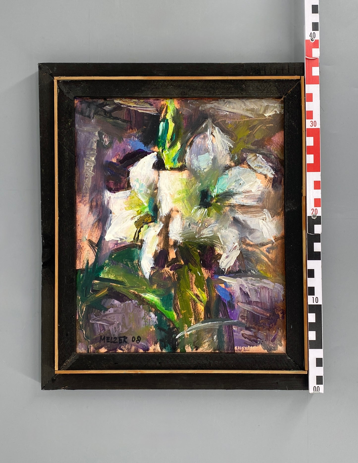 Signiertes Ölgemälde "Stilleben mit Blumenstrauß" von Jürgen Melzer, 2008