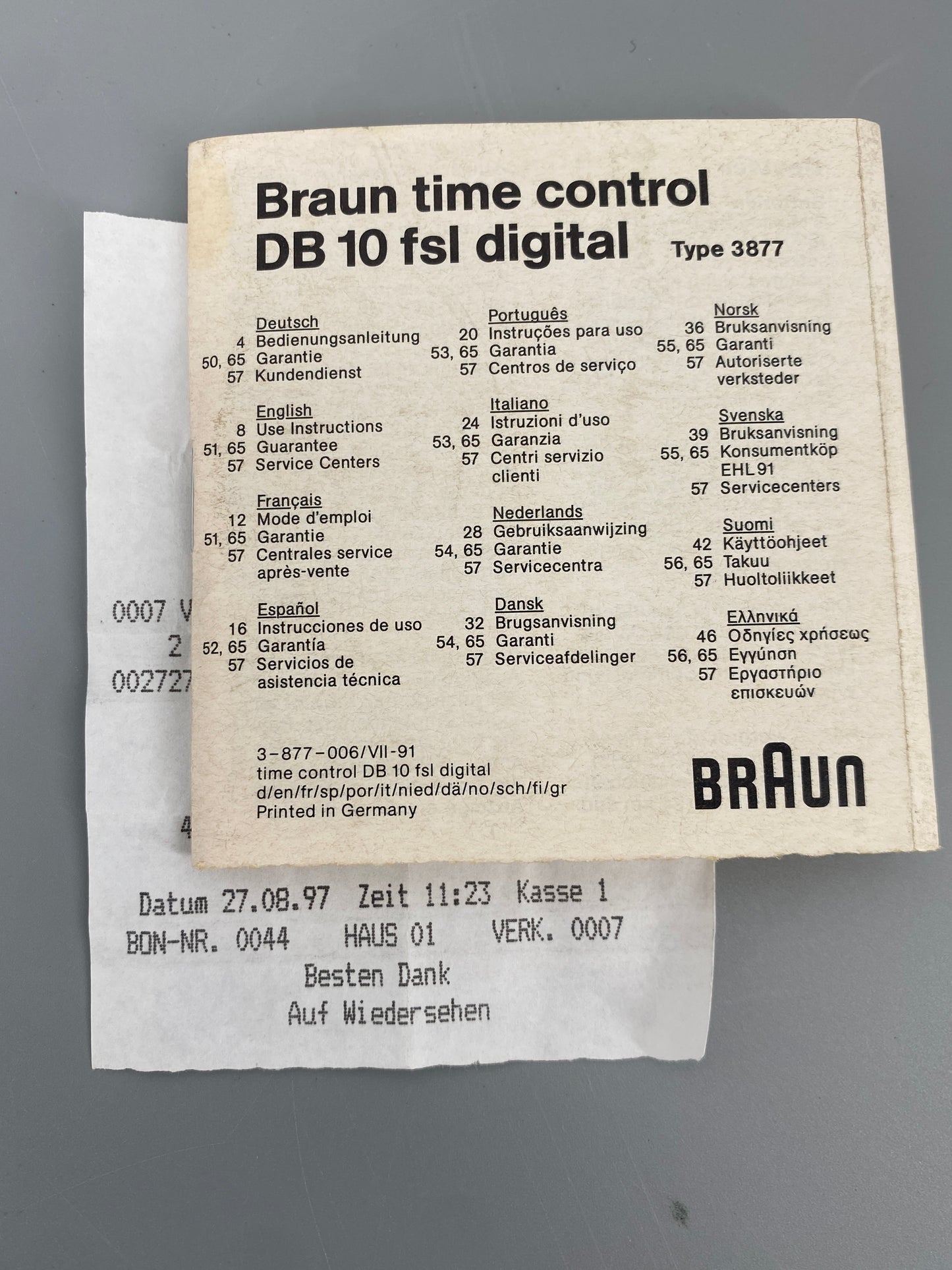 Funkwecker DB 10fsl von Dietrich Lubs für BRAUN in der original Verpackung, Deutschland 1991