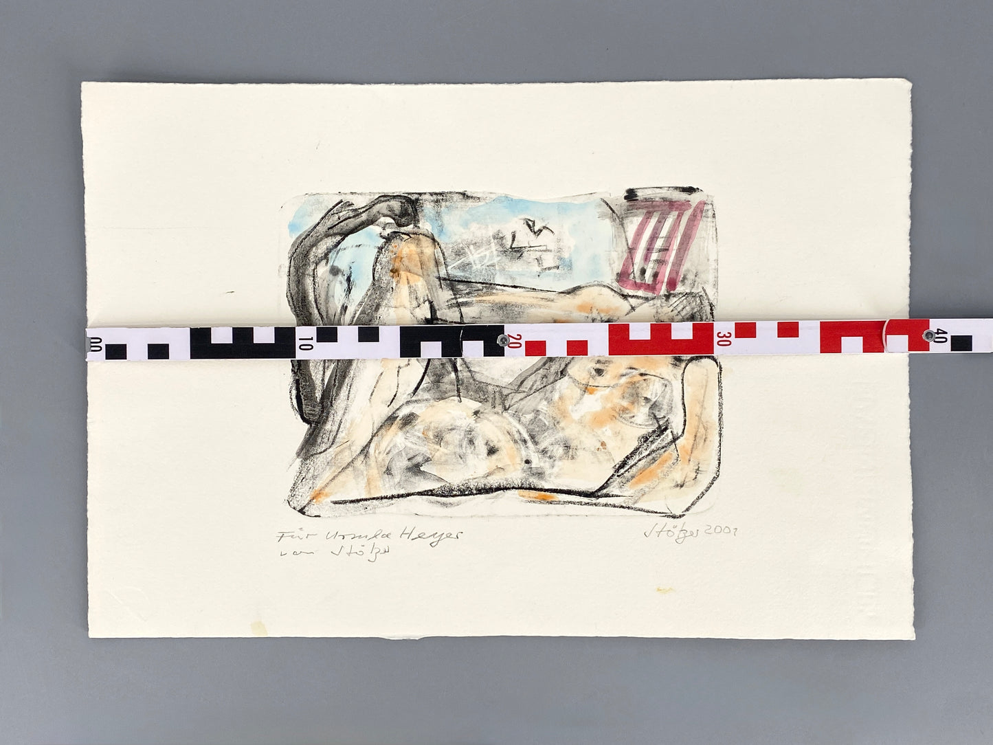 Signierte "Frauenakt" von Werner Stötzer (1931–2010) auf Hahnemühle Büttenpapier, 2001