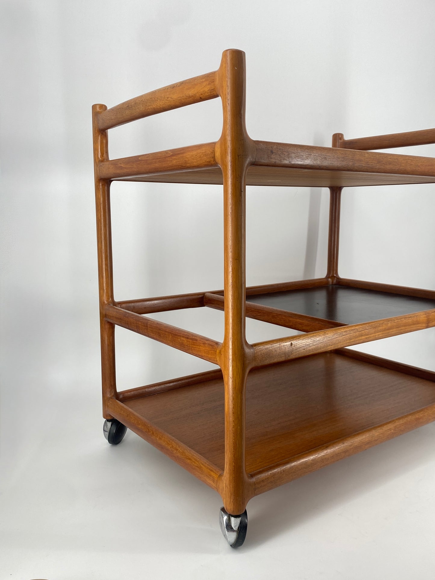 Teak Servierwagen von Johannes Andersen für Silkeborg Møbelfabrik, Dänemark 60er