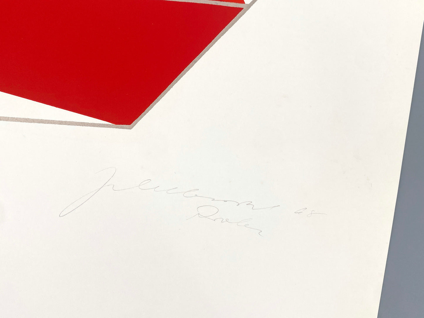 Farbsiebdruck "Rotes Elektron" von Joachim Albrecht (1913‒1997) aus dem Jahr 1968