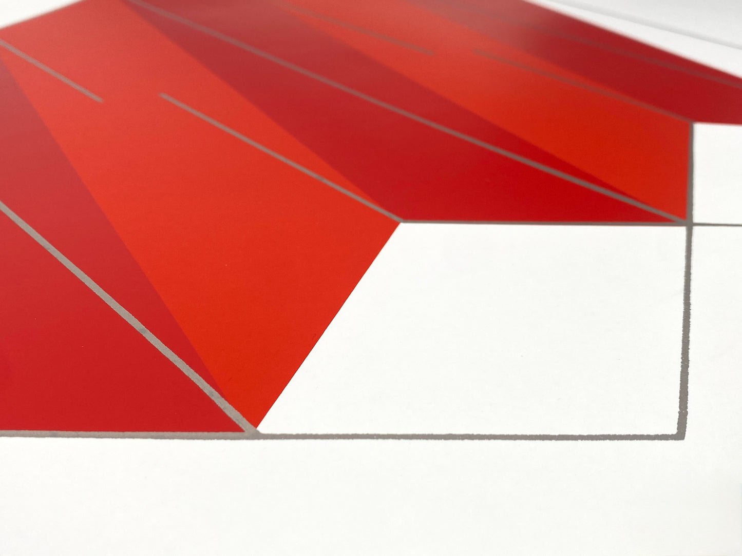 Farbsiebdruck "Rotes Elektron" von Joachim Albrecht (1913‒1997) aus dem Jahr 1968
